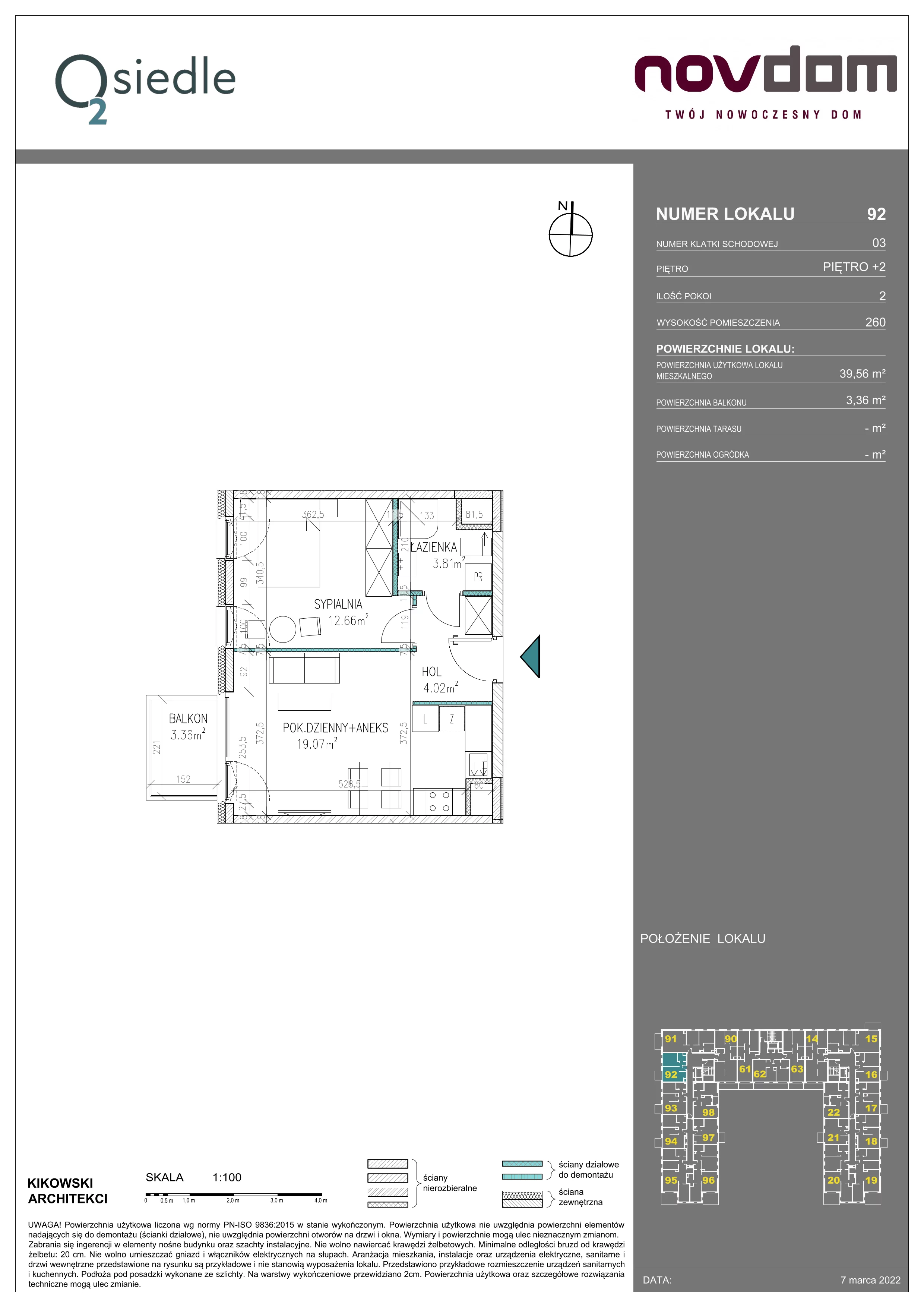 Apartament 39,56 m², piętro 2, oferta nr B/92, Osiedle O2, Płońsk, ul. Klonowa