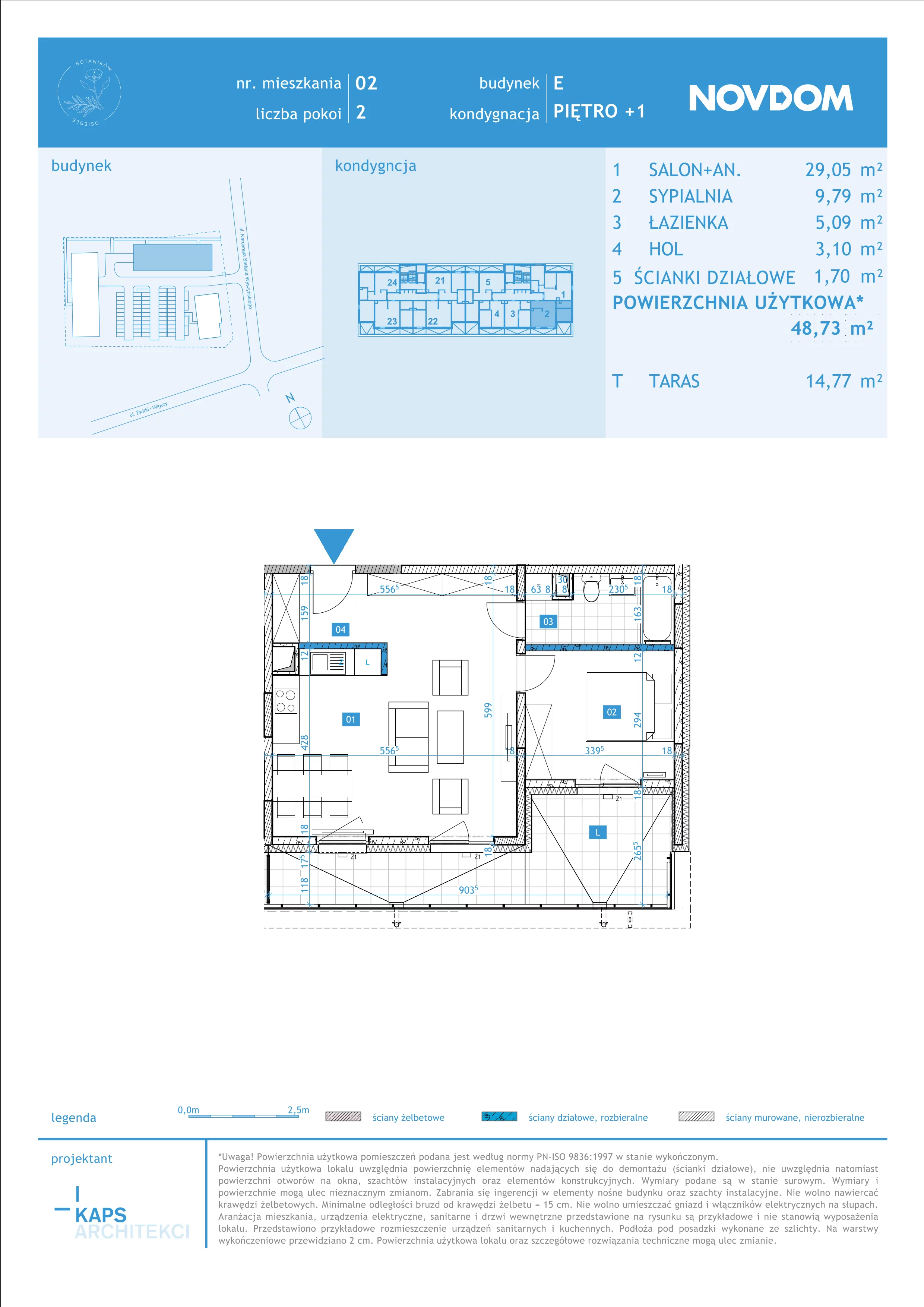 Apartament 48,73 m², piętro 1, oferta nr E/2, Osiedle Botaników EF, Przasnysz, ul. Św. Krzysztofa