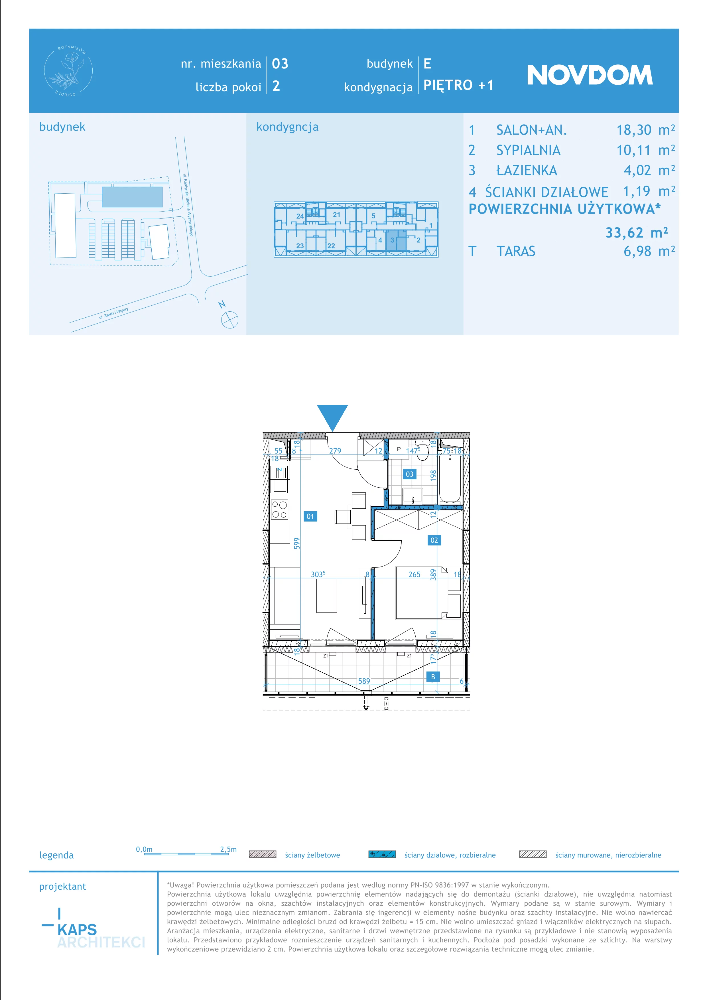 Apartament 33,62 m², piętro 1, oferta nr E/3, Osiedle Botaników EF, Przasnysz, ul. Św. Krzysztofa