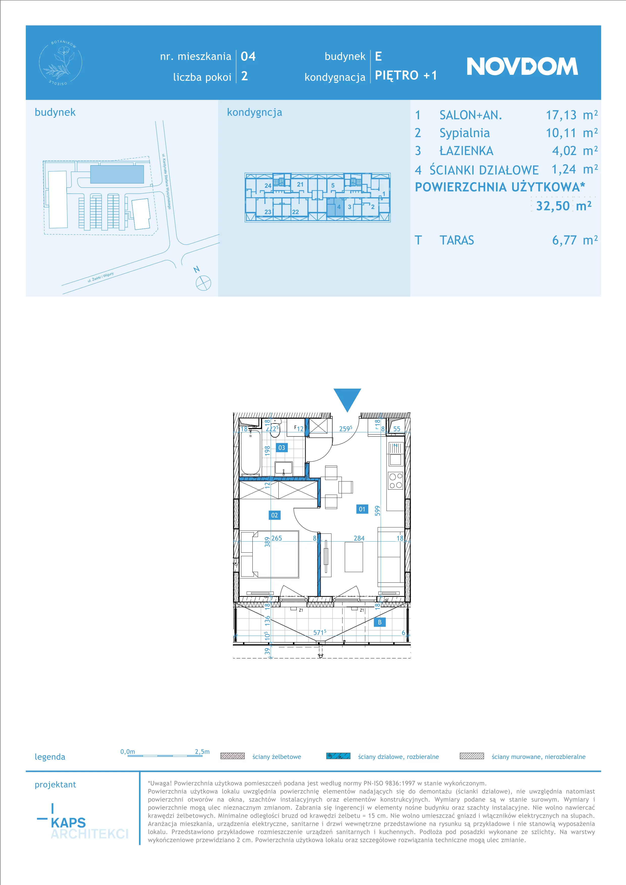 Apartament 32,50 m², piętro 1, oferta nr E/4, Osiedle Botaników EF, Przasnysz, ul. Św. Krzysztofa