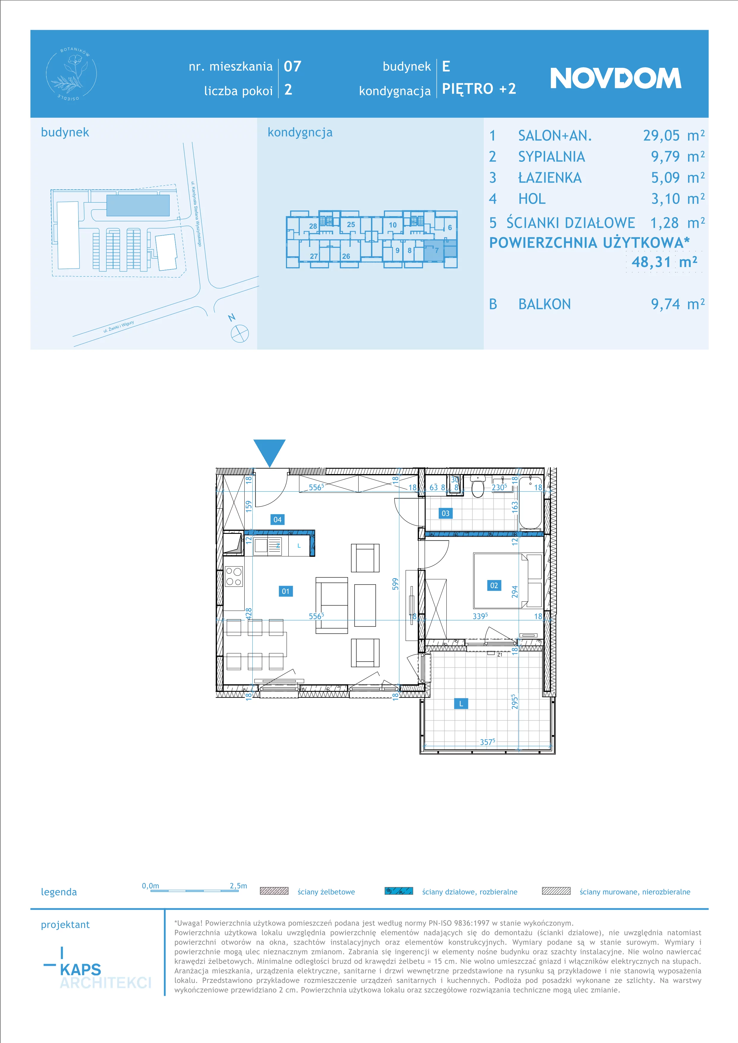 Apartament 48,31 m², piętro 2, oferta nr E/7, Osiedle Botaników EF, Przasnysz, ul. Św. Krzysztofa