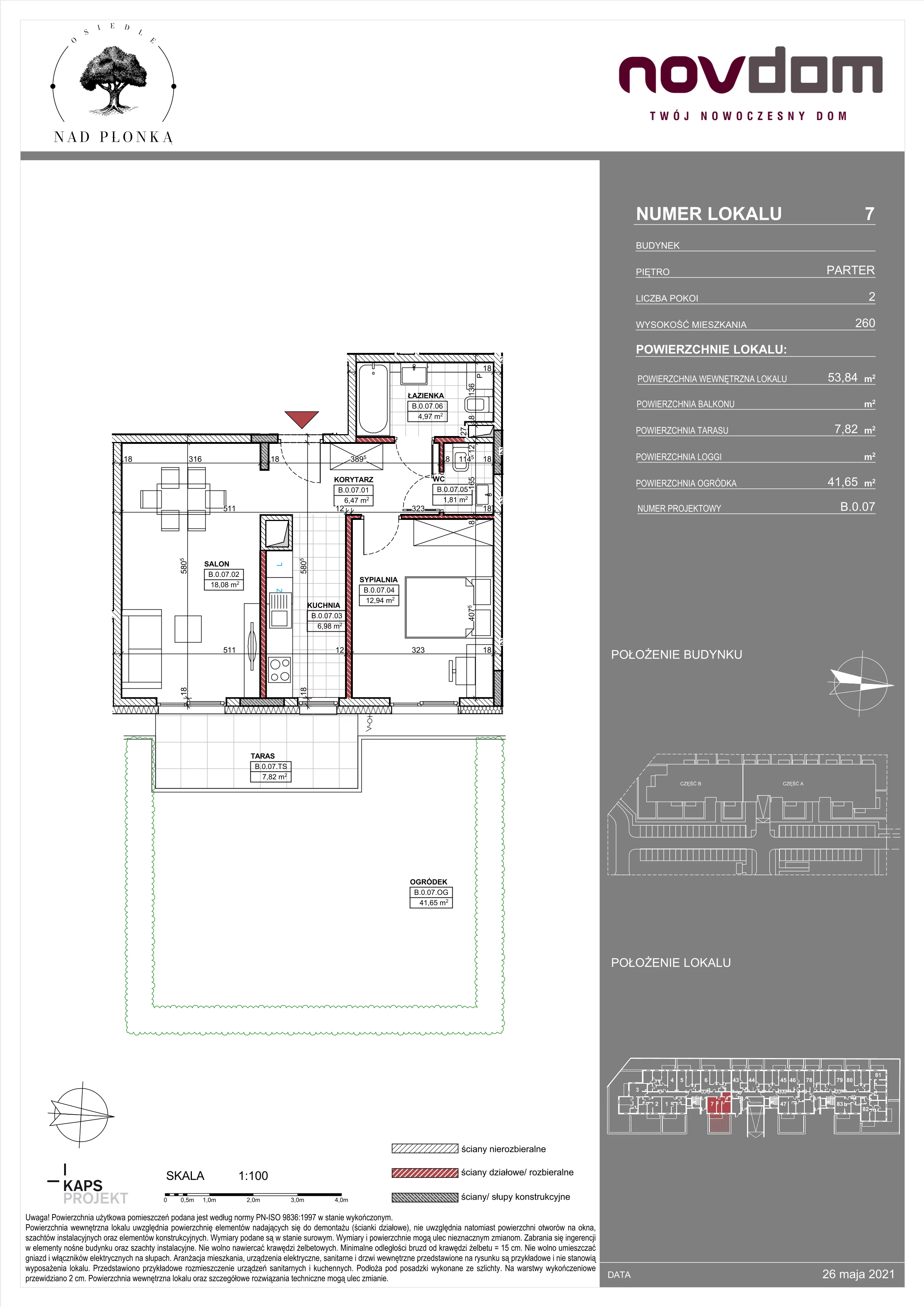 Apartament 53,79 m², parter, oferta nr AB/7, Nad Płonką, Płońsk, ul. Szkolna / Kopernika