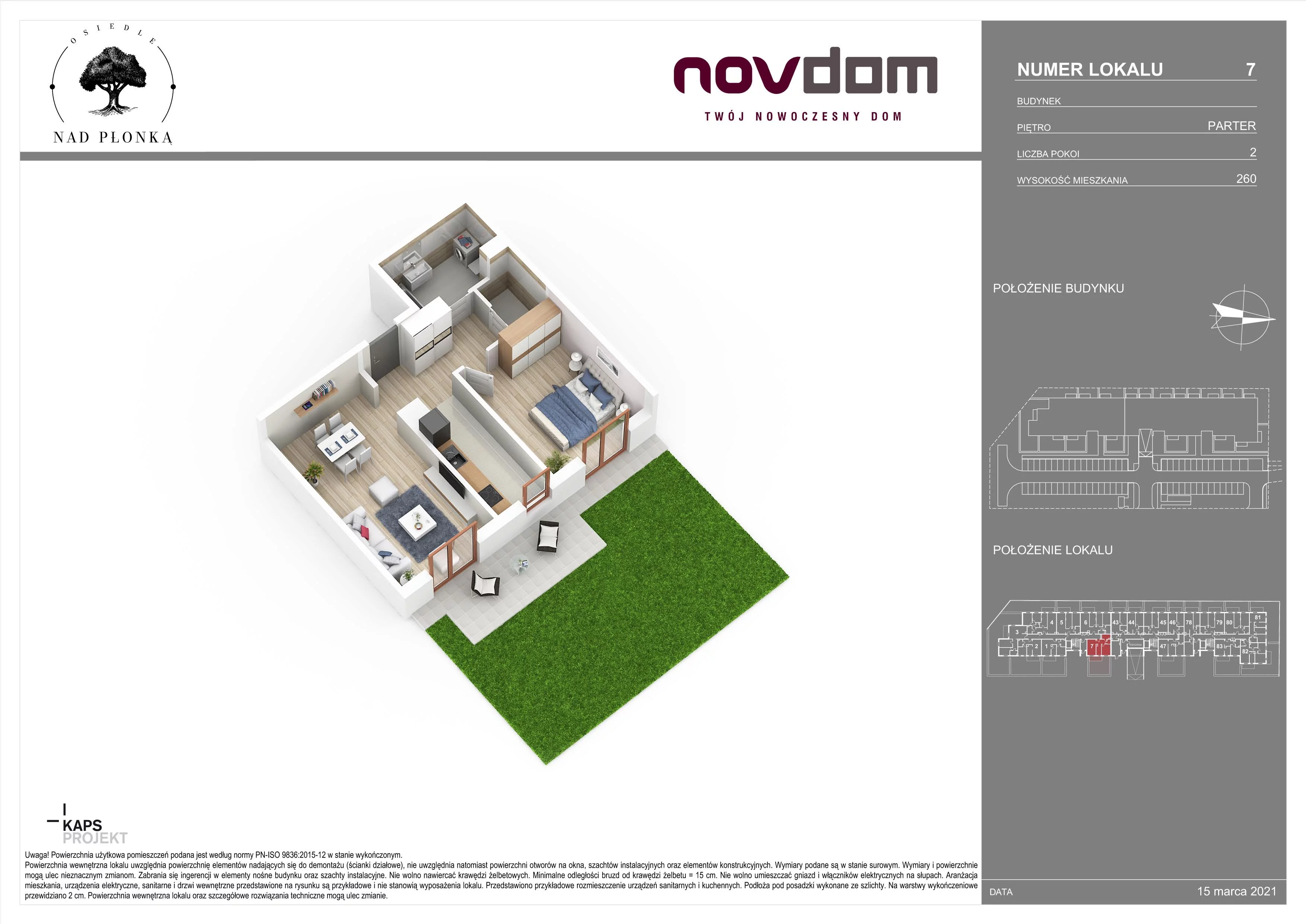 Apartament 53,79 m², parter, oferta nr AB/7, Nad Płonką, Płońsk, ul. Szkolna / Kopernika