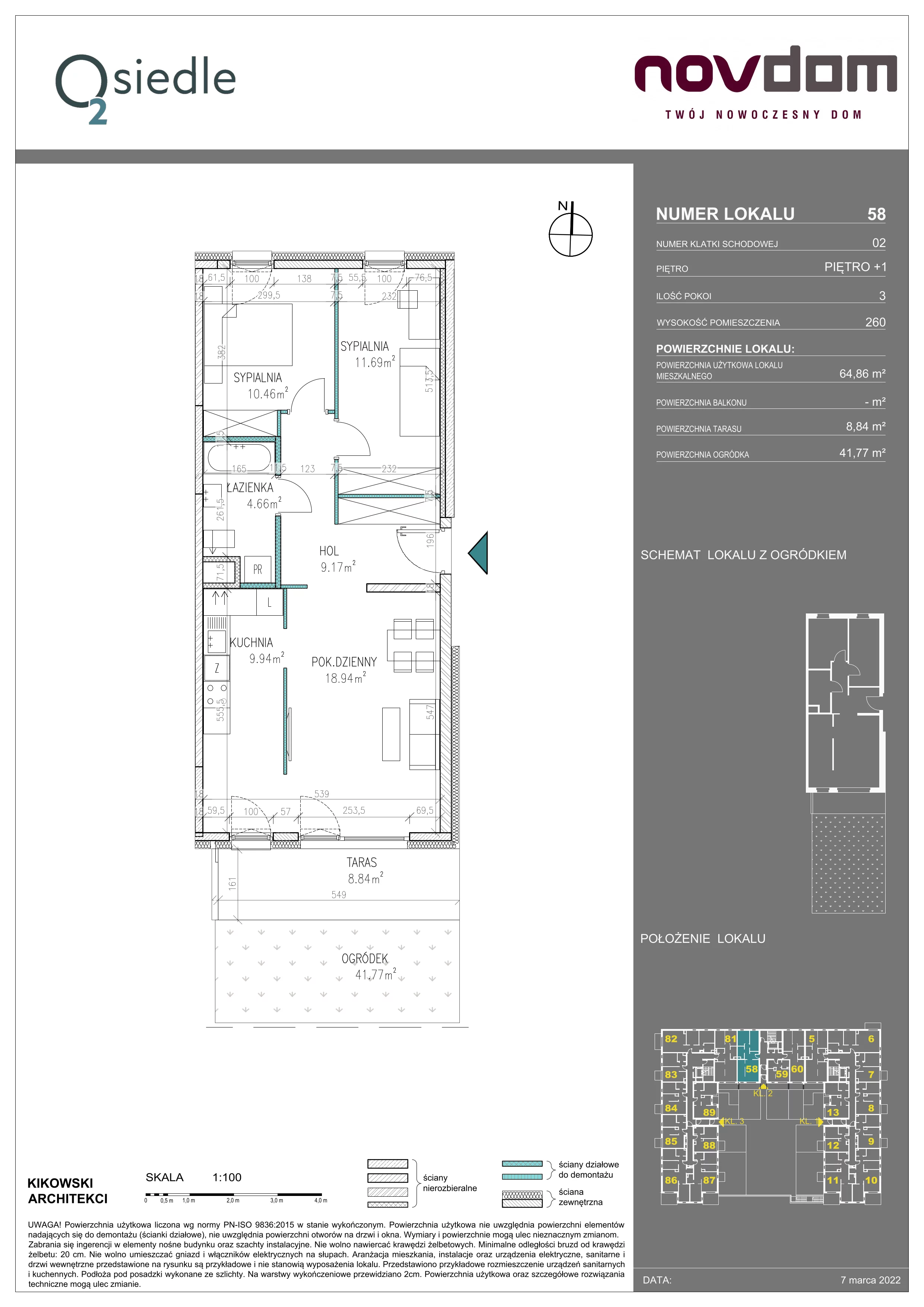 Apartament 64,86 m², piętro 1, oferta nr B/58, Osiedle O2, Płońsk, ul. Klonowa