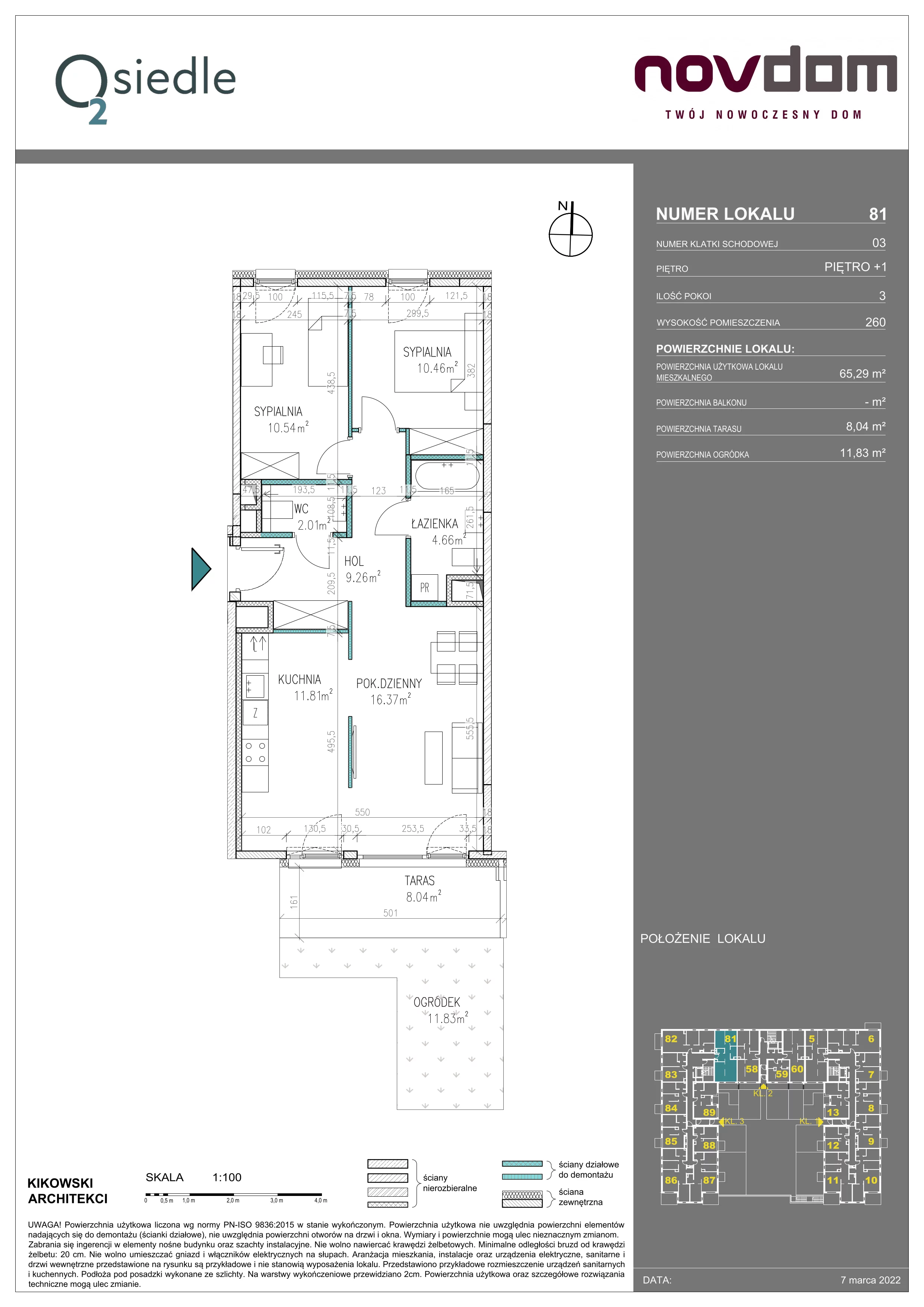 Apartament 65,29 m², piętro 1, oferta nr B/81, Osiedle O2, Płońsk, ul. Klonowa