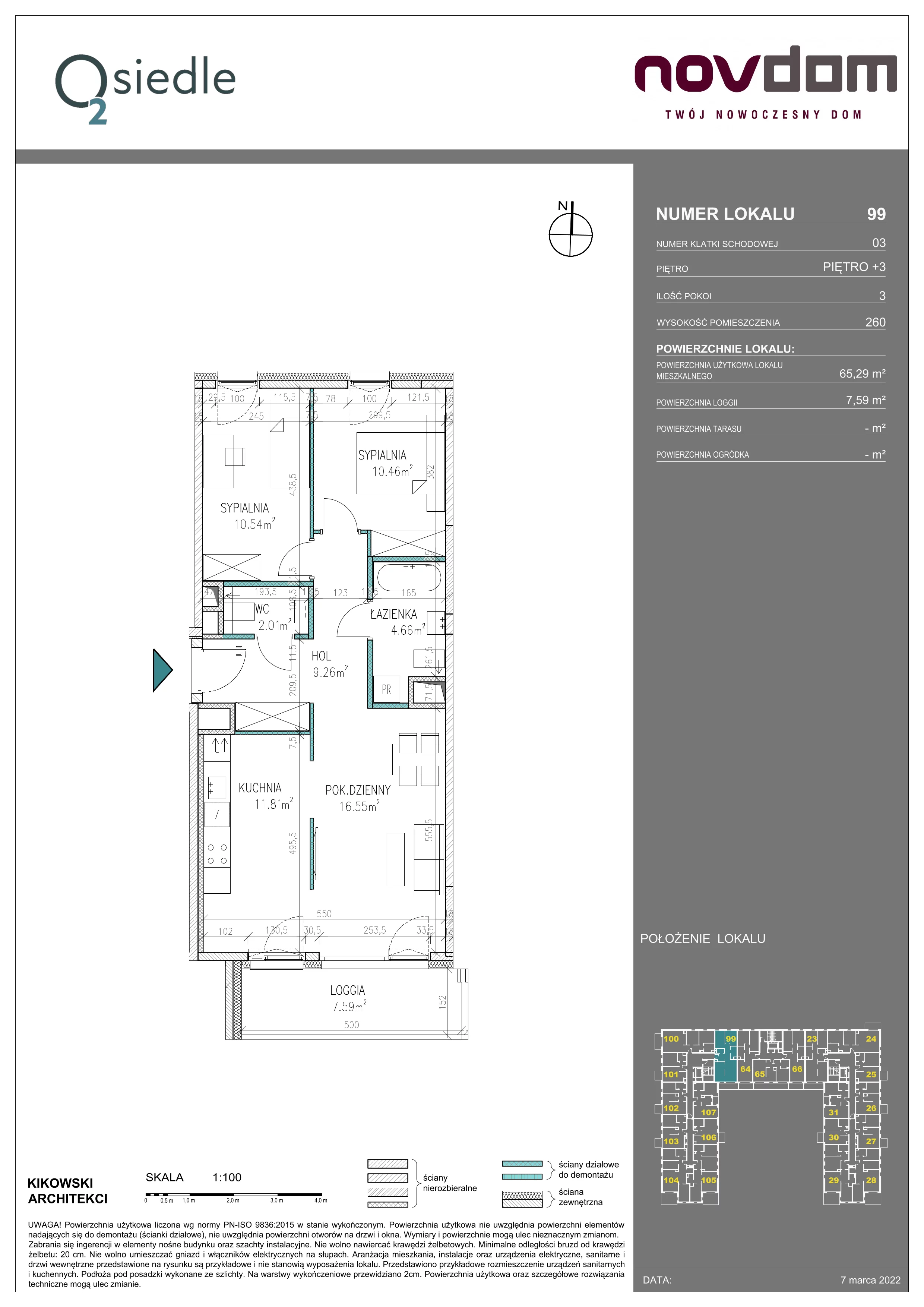 Apartament 65,29 m², piętro 3, oferta nr B/99, Osiedle O2, Płońsk, ul. Klonowa