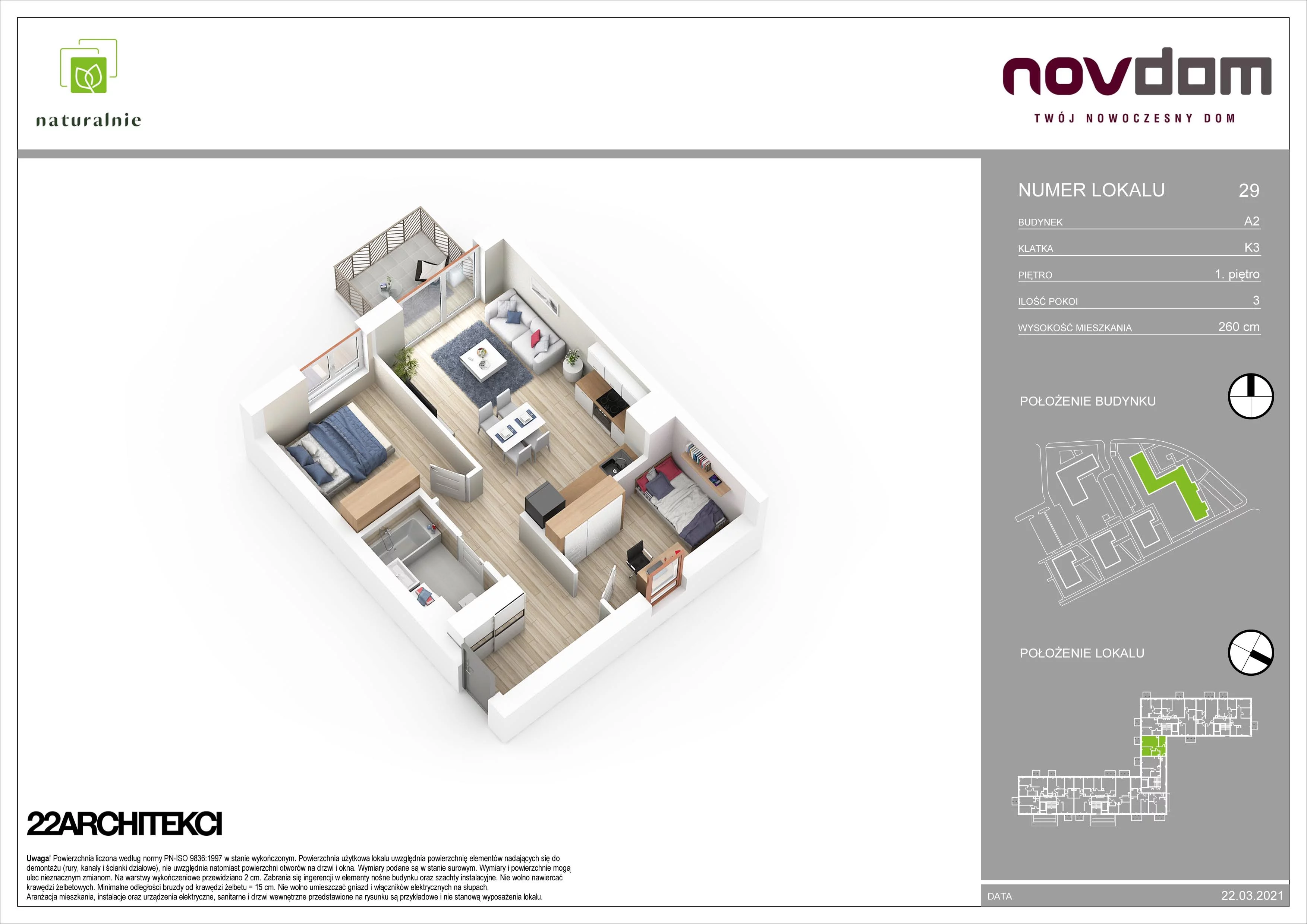 Apartament 55,31 m², piętro 1, oferta nr A2/29, Osiedle Naturalnie, Mława, ul. Nowowiejskiego