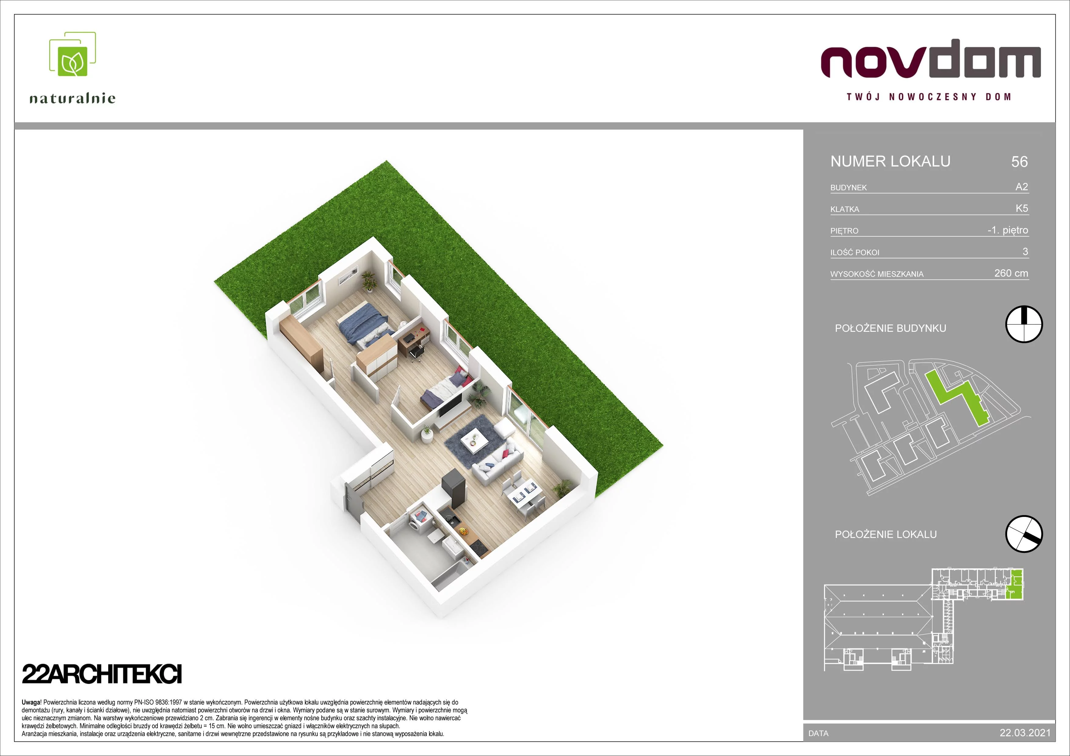 Apartament 68,03 m², parter, oferta nr A2/56, Osiedle Naturalnie, Mława, ul. Nowowiejskiego