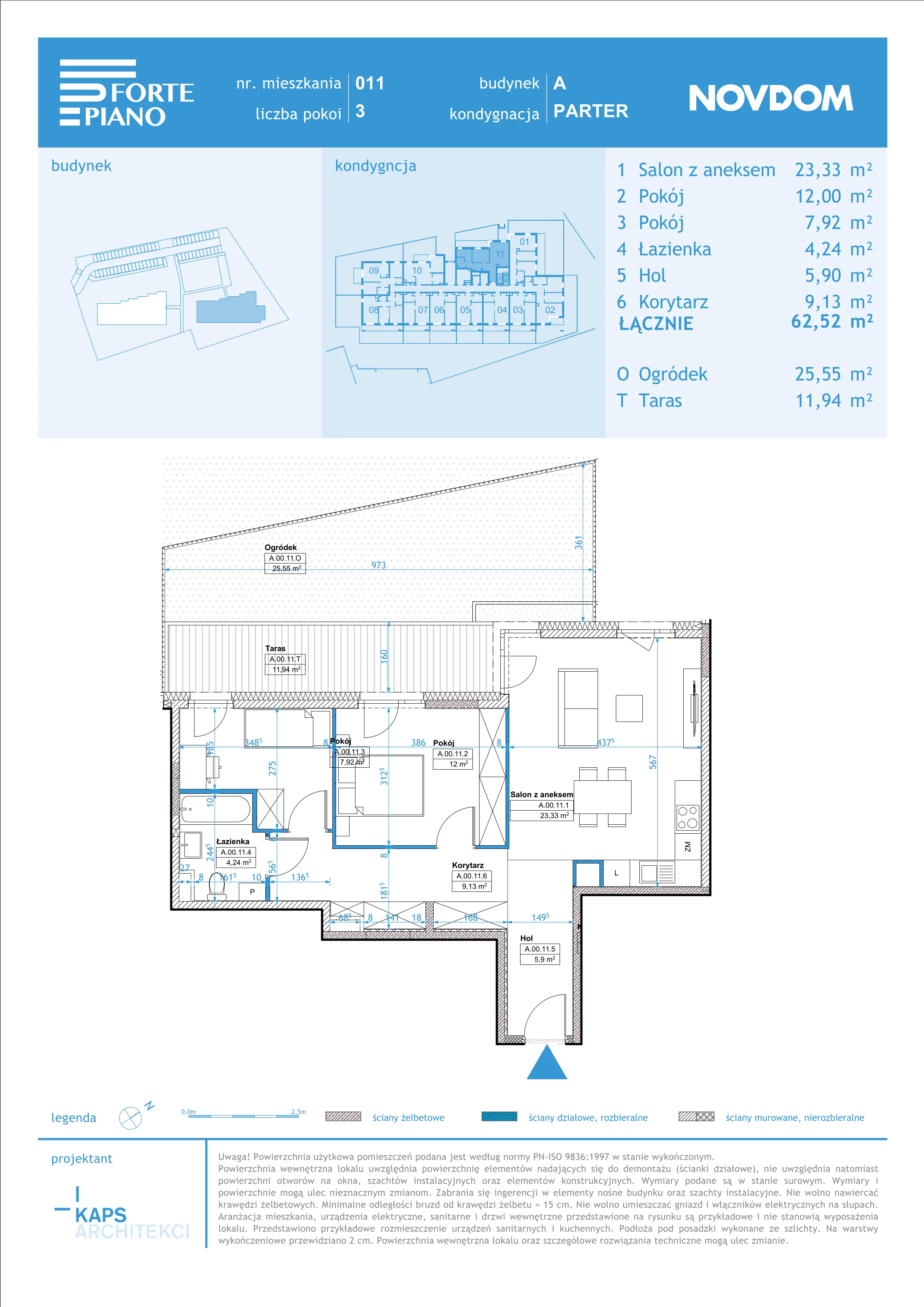 Apartament 62,51 m², parter, oferta nr A/11, Forte Piano, Ostrołęka, ul. Ostrołęckich Harcerzy