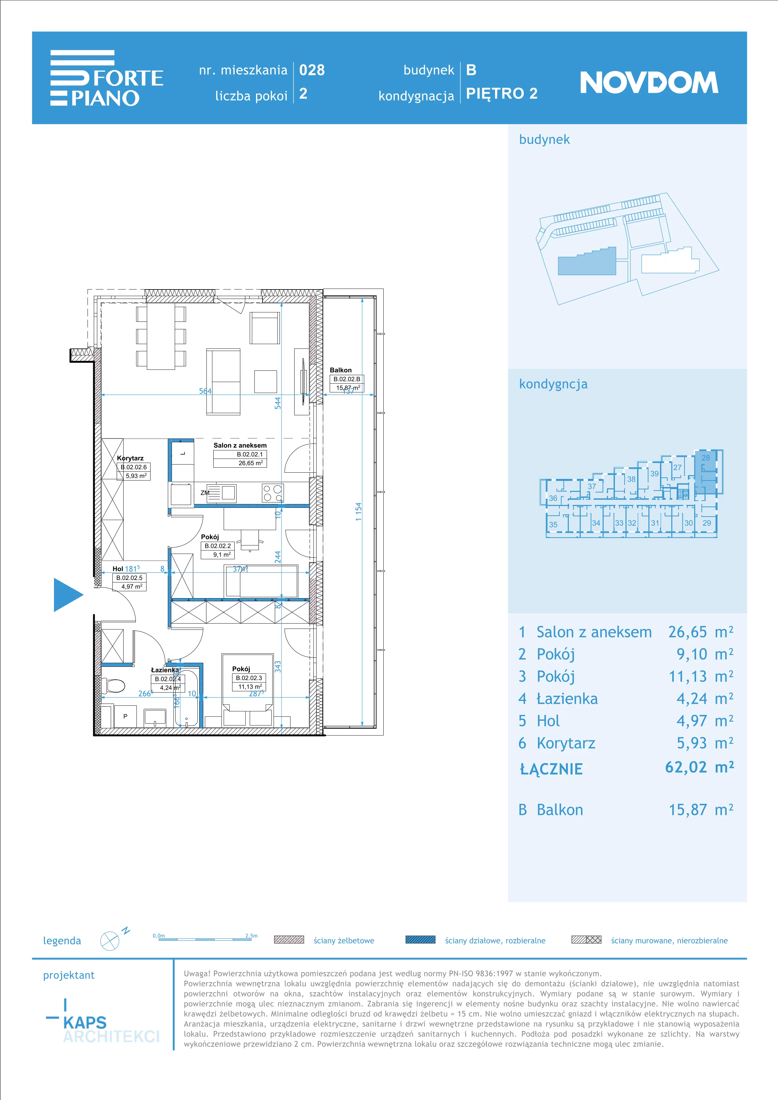 Apartament 62,02 m², piętro 2, oferta nr B/28, Forte Piano, Ostrołęka, ul. Ostrołęckich Harcerzy-idx