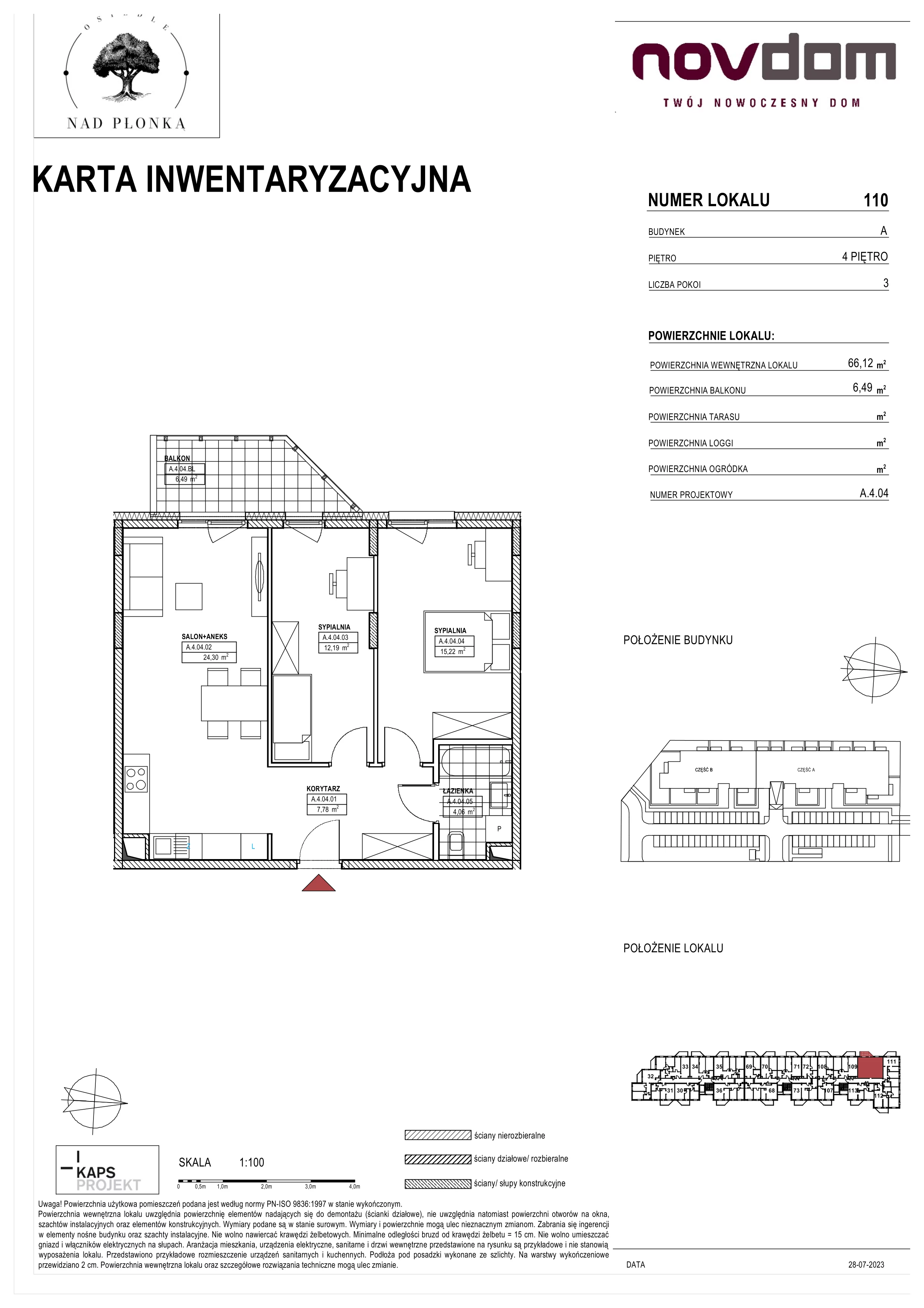 Apartament 66,12 m², piętro 4, oferta nr AB/108, Nad Płonką, Płońsk, ul. Szkolna / Kopernika