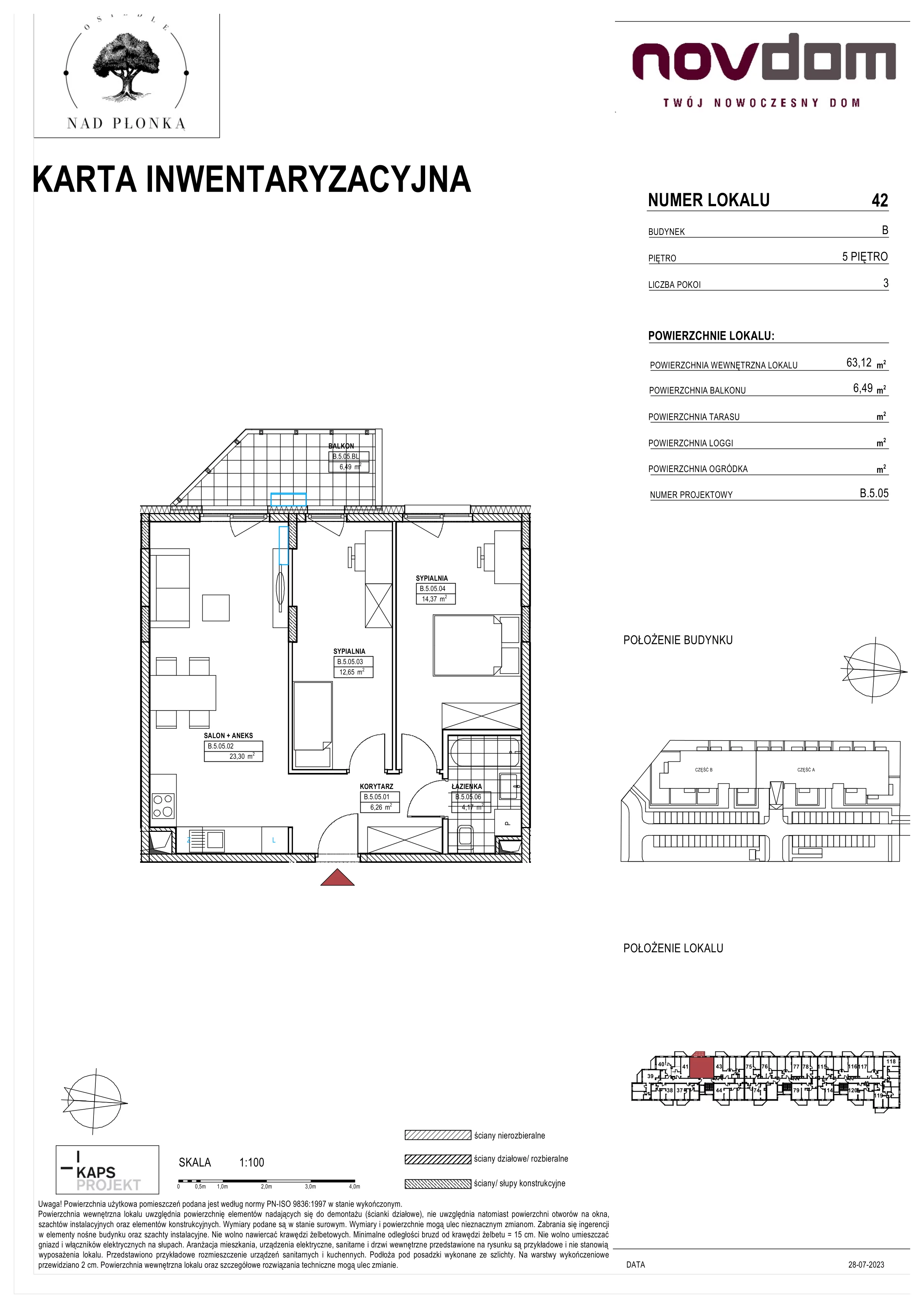 Apartament 63,12 m², piętro 5, oferta nr AB/40, Nad Płonką, Płońsk, ul. Szkolna / Kopernika