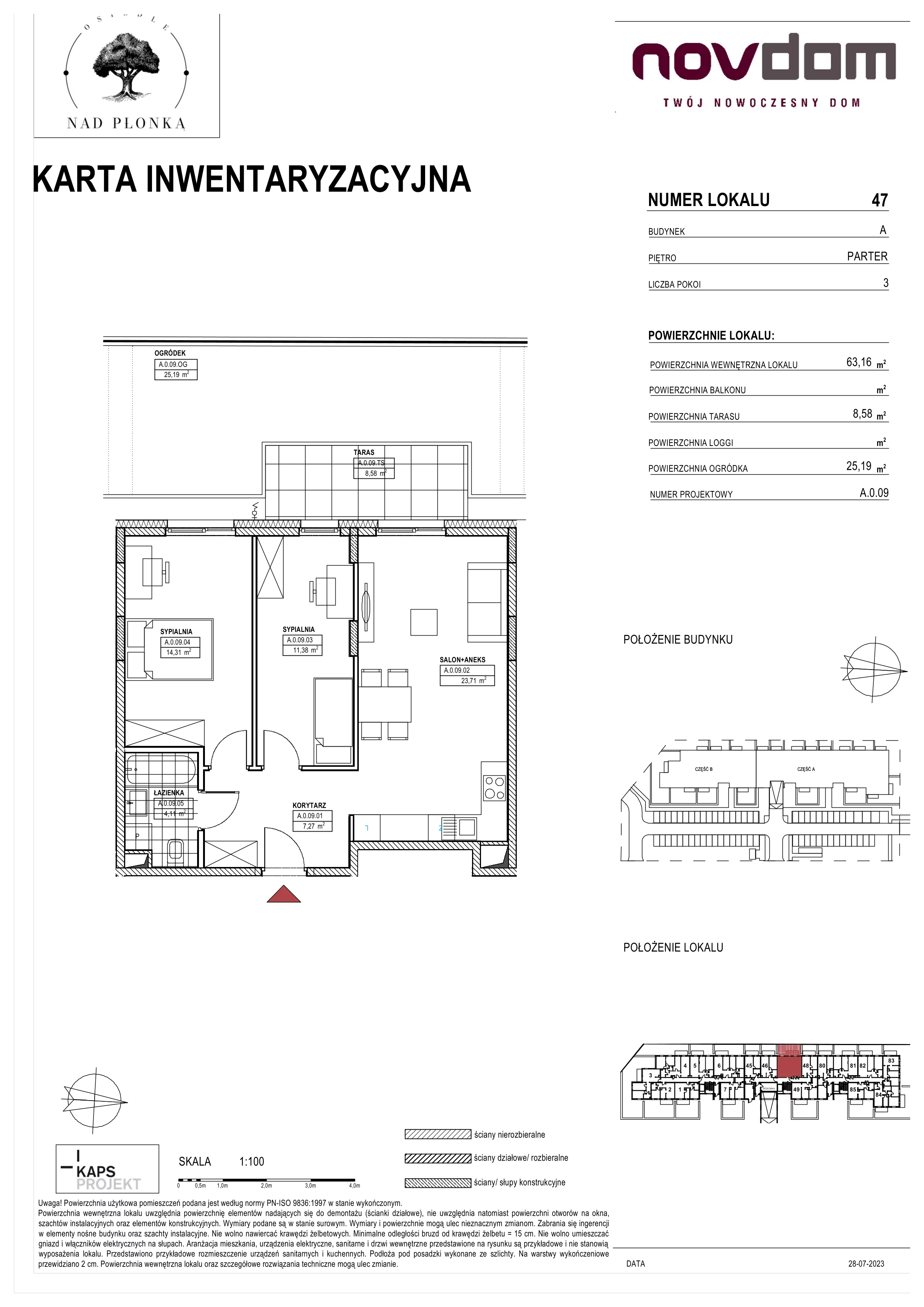 Apartament 63,16 m², parter, oferta nr AB/45, Nad Płonką, Płońsk, ul. Szkolna / Kopernika