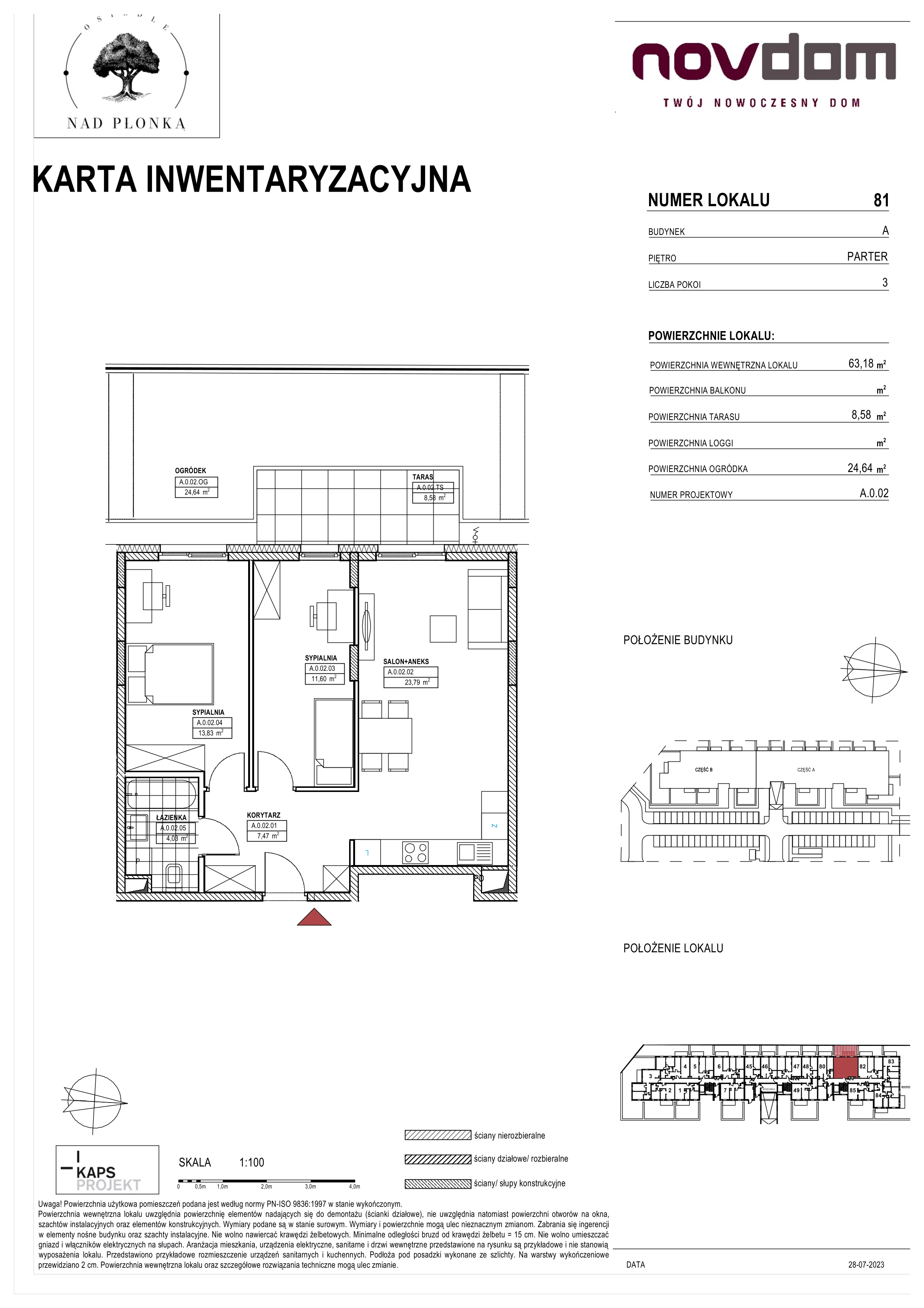 Apartament 63,18 m², parter, oferta nr AB/79, Nad Płonką, Płońsk, ul. Szkolna / Kopernika