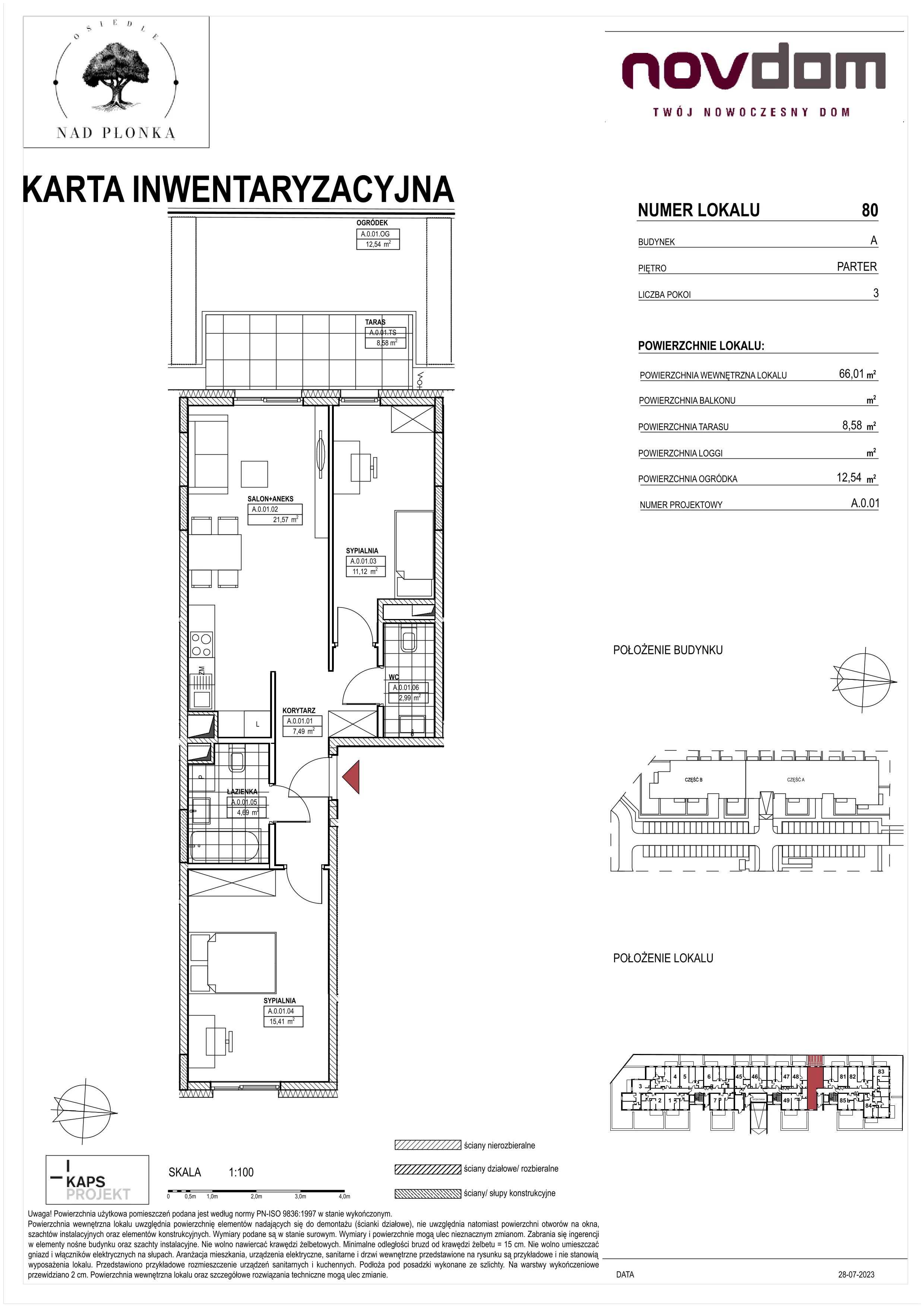 3 pokoje, apartament 66,07 m², parter, oferta nr 78, Nad Płonką, Płońsk, ul. Szkolna / Kopernika