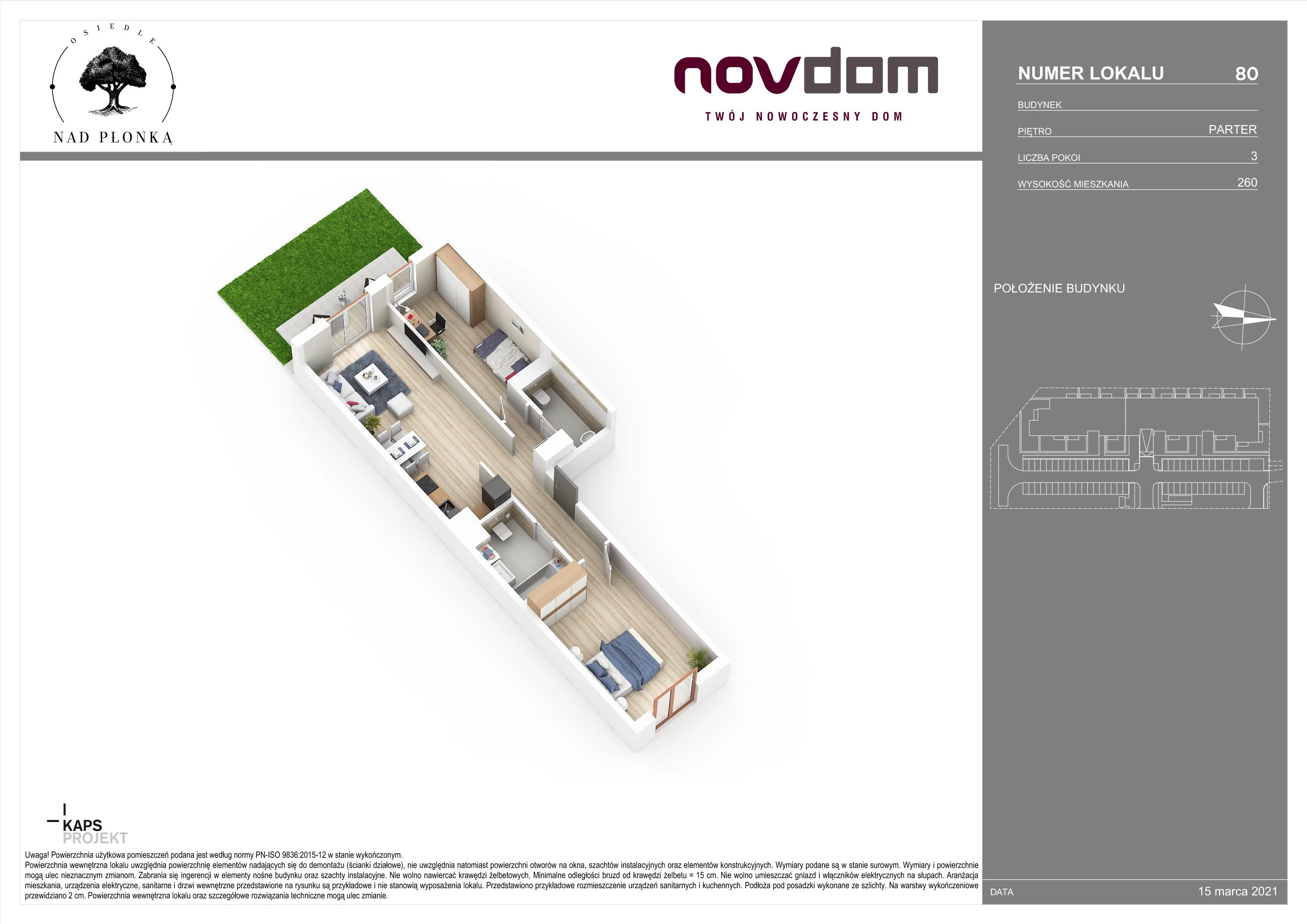 3 pokoje, apartament 66,07 m², parter, oferta nr 78, Nad Płonką, Płońsk, ul. Szkolna / Kopernika