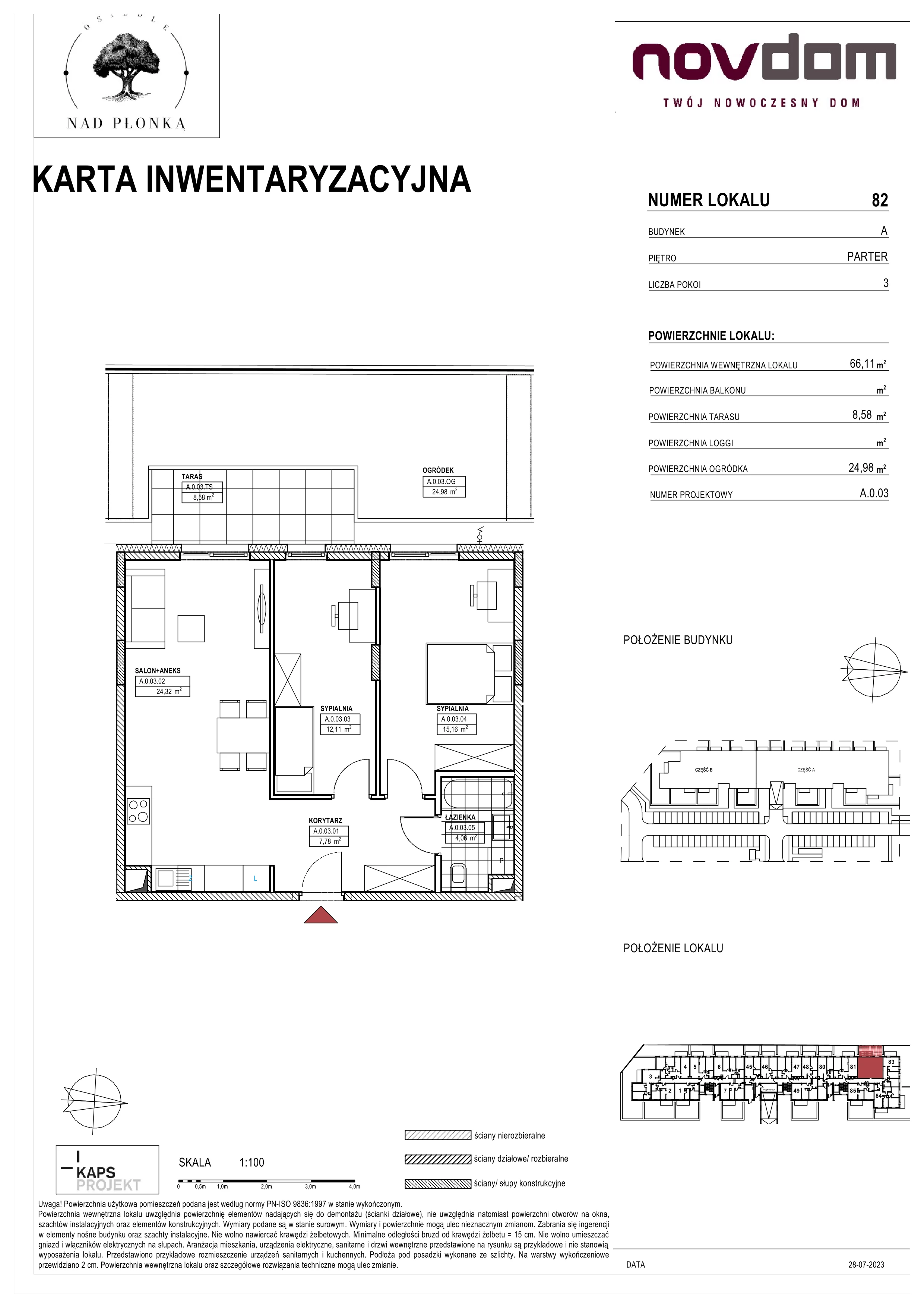 3 pokoje, apartament 66,16 m², parter, oferta nr 80, Nad Płonką, Płońsk, ul. Szkolna / Kopernika