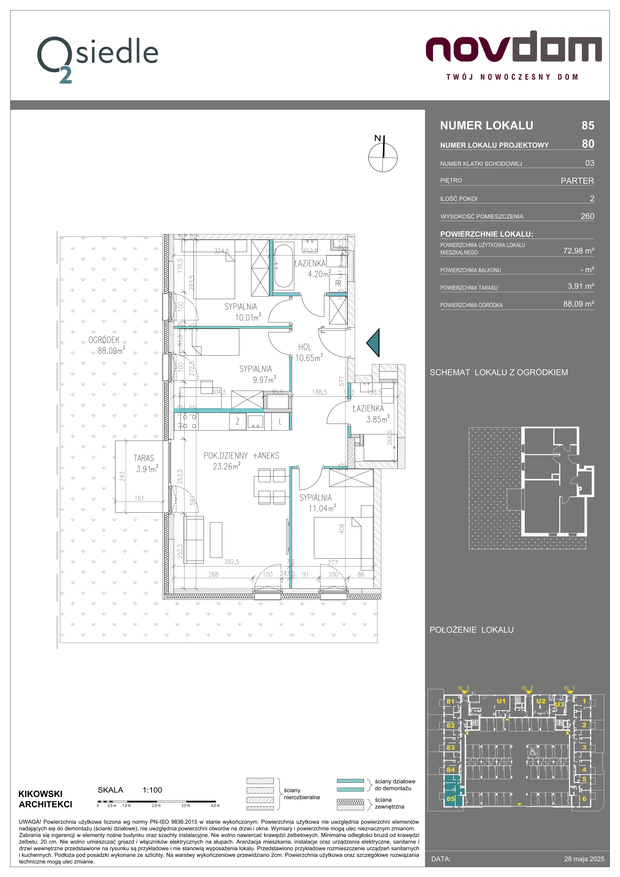 4 pokoje, apartament 72,98 m², parter, oferta nr B/80, Osiedle O2, Płońsk, ul. Klonowa