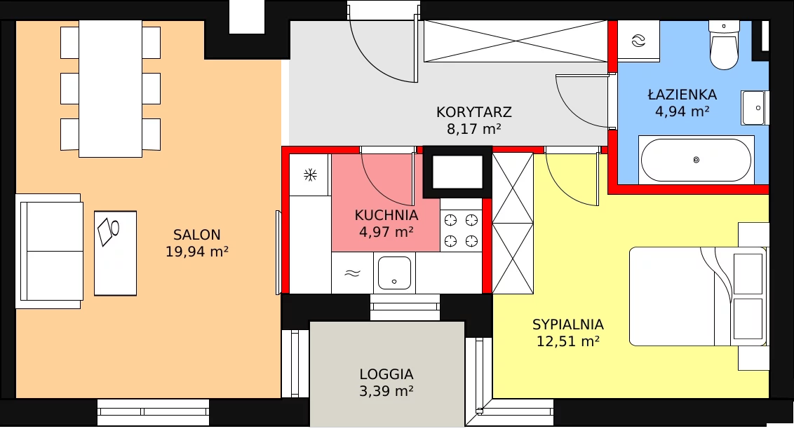 Apartament 50,53 m², piętro 2, oferta nr 29, Qubik, Ciechanów, Powstańców Wielkopolskich, ul. Powstańców Wielkopolskich