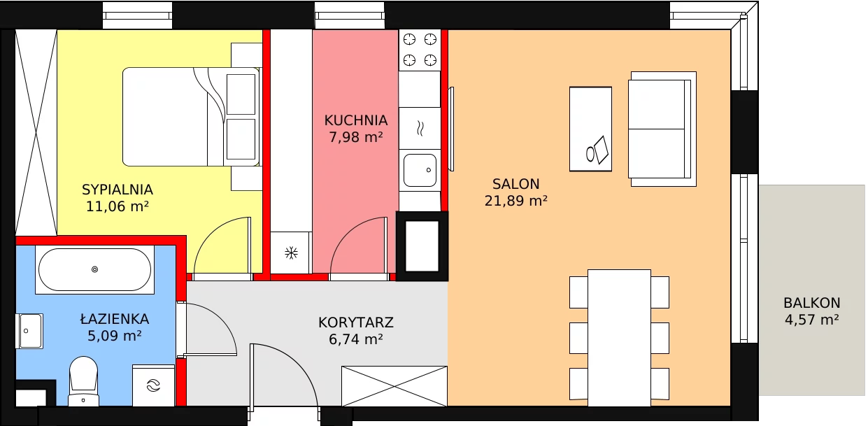 Apartament 52,75 m², piętro 2, oferta nr 72, Qubik, Ciechanów, Powstańców Wielkopolskich, ul. Powstańców Wielkopolskich