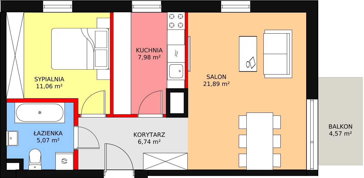 Apartament 52,75 m², piętro 3, oferta nr 81, Qubik, Ciechanów, Powstańców Wielkopolskich, ul. Powstańców Wielkopolskich