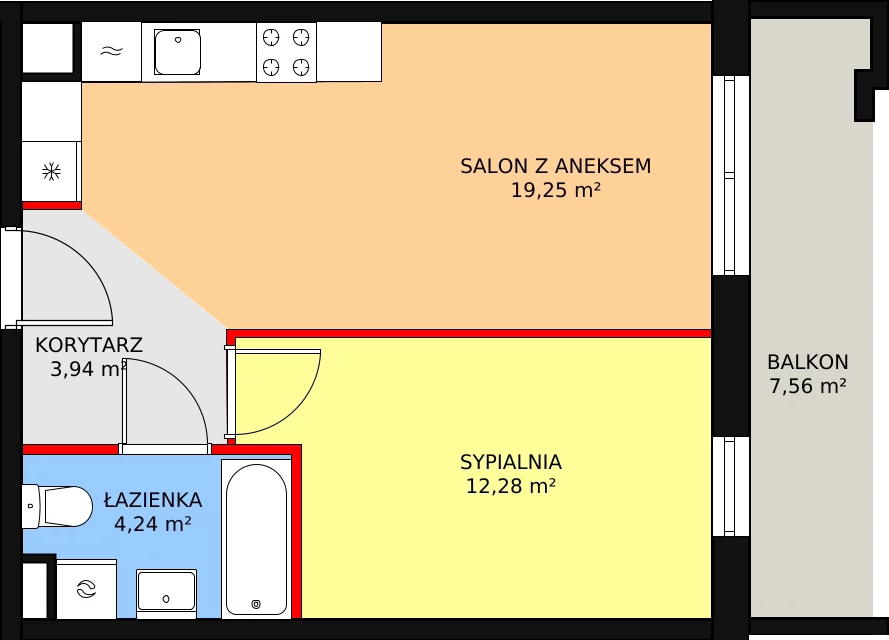 Apartament 39,71 m², piętro 5, oferta nr B/69, Forte Piano, Ostrołęka, ul. Ostrołęckich Harcerzy