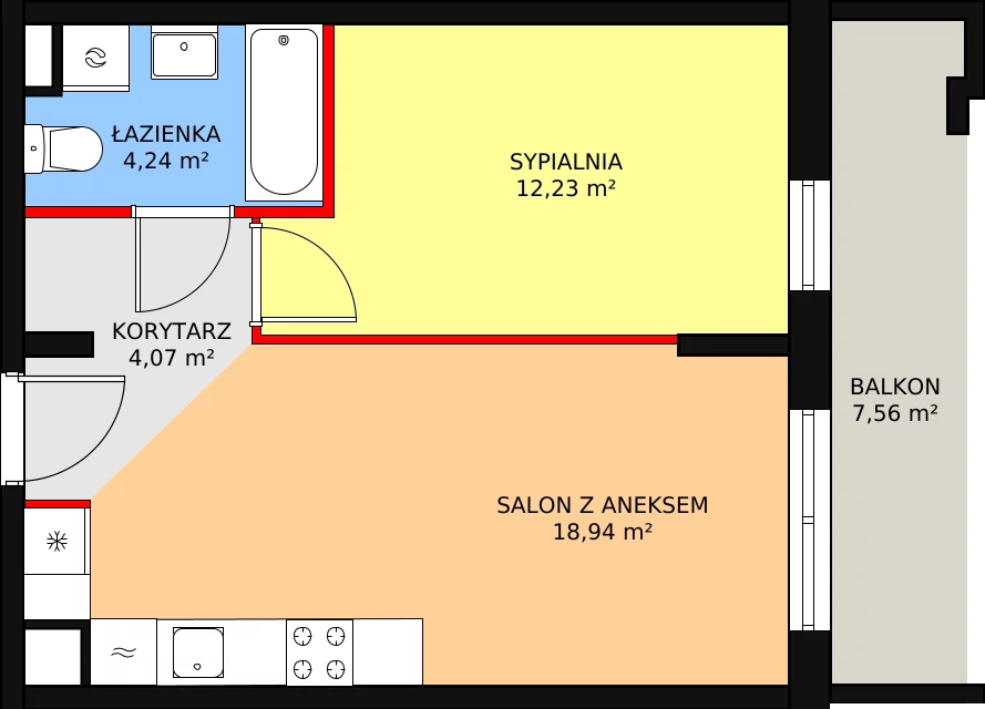 Apartament 39,48 m², piętro 5, oferta nr B/71, Forte Piano, Ostrołęka, ul. Ostrołęckich Harcerzy