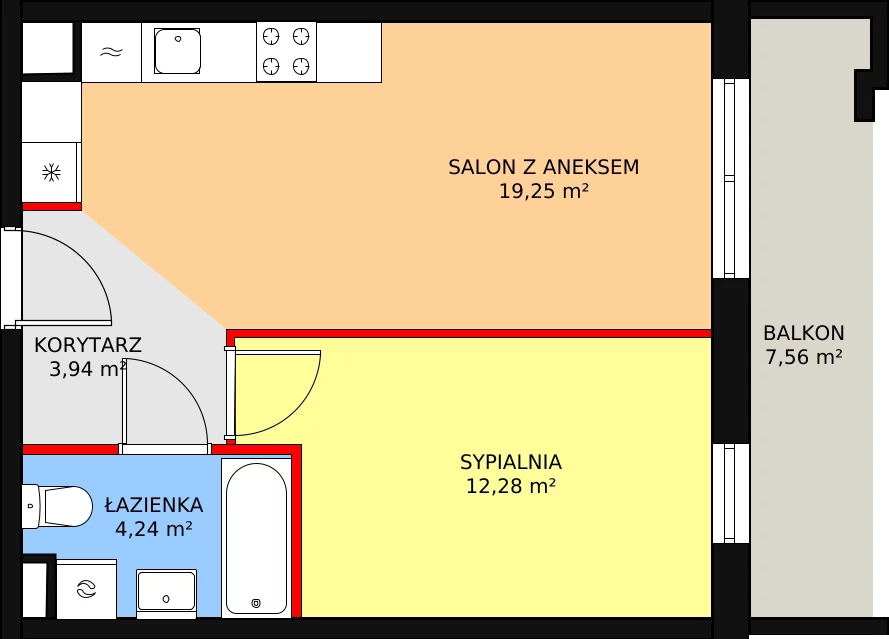 Apartament 39,71 m², piętro 2, oferta nr B/34, Forte Piano, Ostrołęka, ul. Ostrołęckich Harcerzy