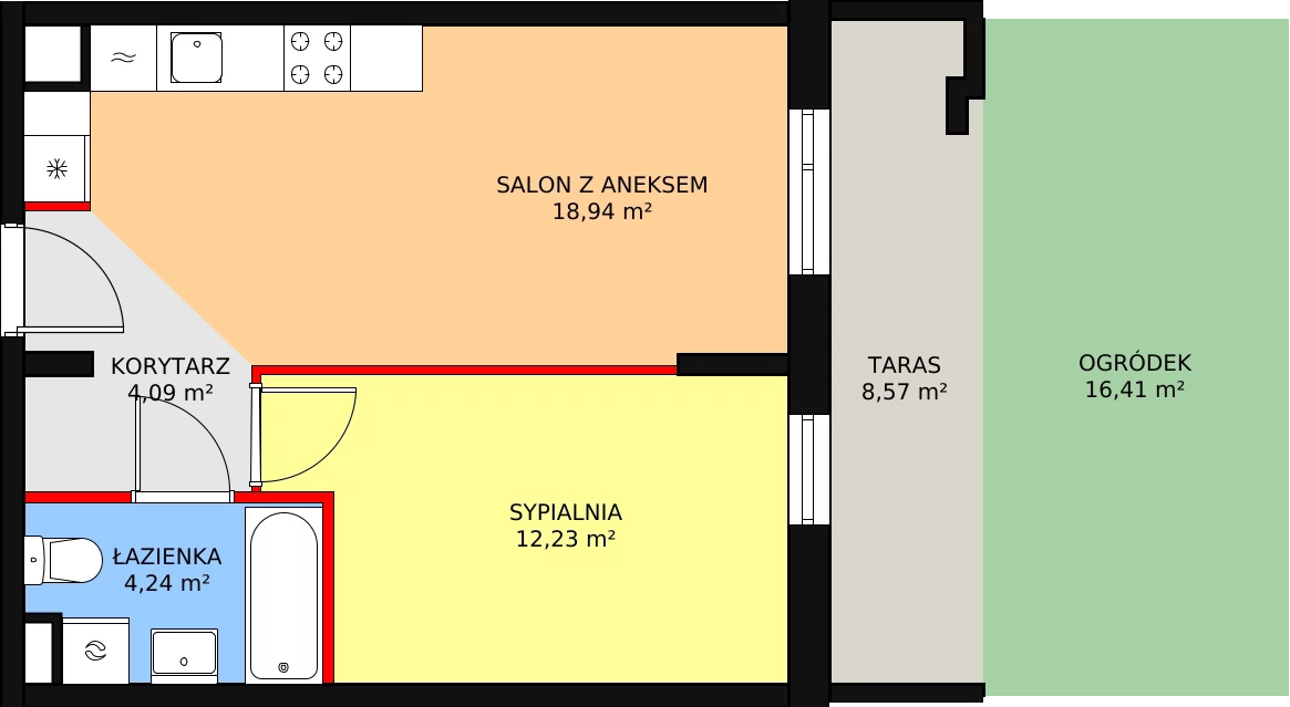 Apartament 39,50 m², parter, oferta nr B/7, Forte Piano, Ostrołęka, ul. Ostrołęckich Harcerzy