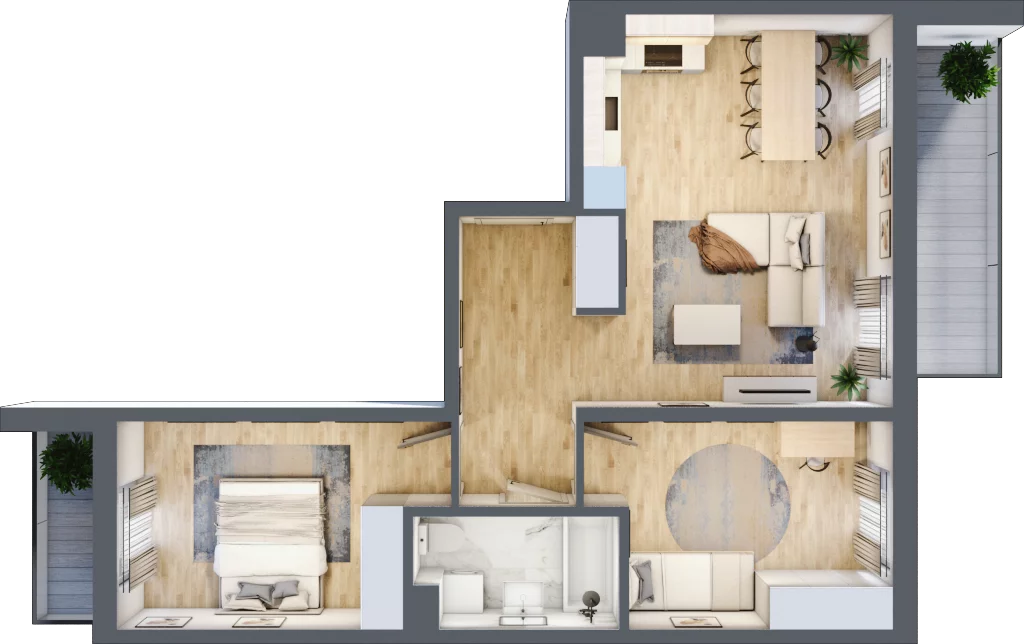 3 pokoje, apartament 61,78 m², piętro 3, oferta nr E/29, Osiedle Botaników EF, Przasnysz, ul. Św. Krzysztofa