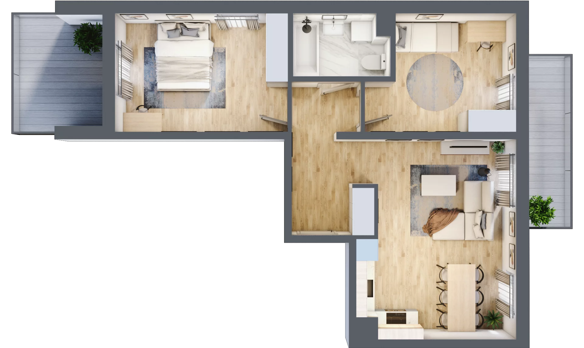 3 pokoje, apartament 64,52 m², piętro 3, oferta nr E/32, Osiedle Botaników EF, Przasnysz, ul. Św. Krzysztofa