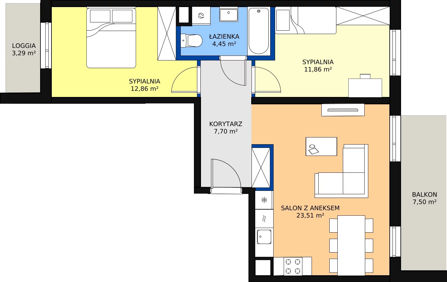Zalety apartamentu 61.81 m², E/15