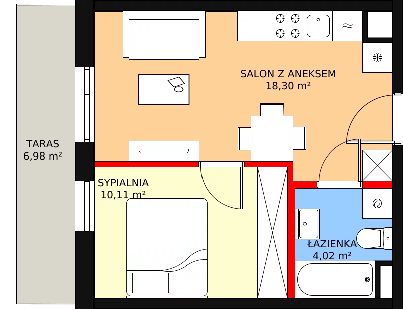 Apartament 33,62 m², piętro 1, oferta nr E/3, Osiedle Botaników EF, Przasnysz, ul. Św. Krzysztofa