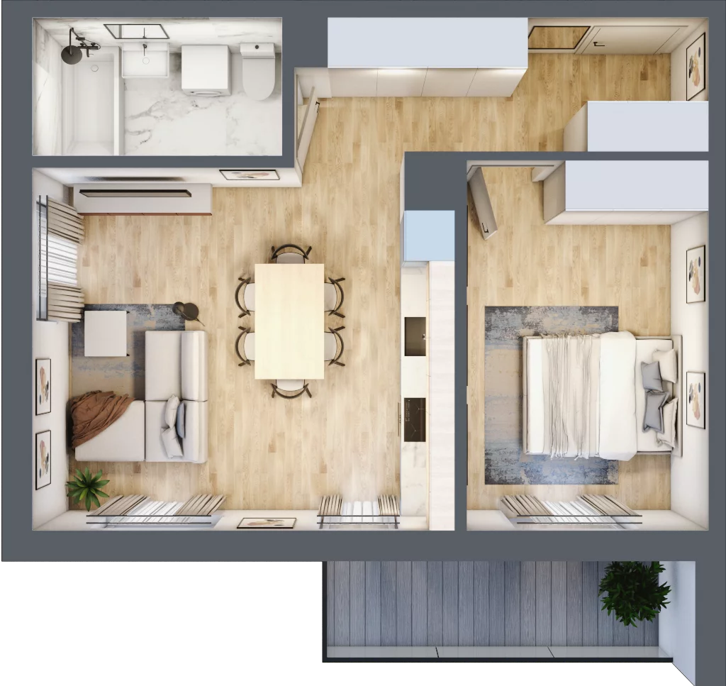 2 pokoje, apartament 48,77 m², piętro 4, oferta nr 23, Osiedle Botaników EF, Przasnysz, ul. Św. Krzysztofa