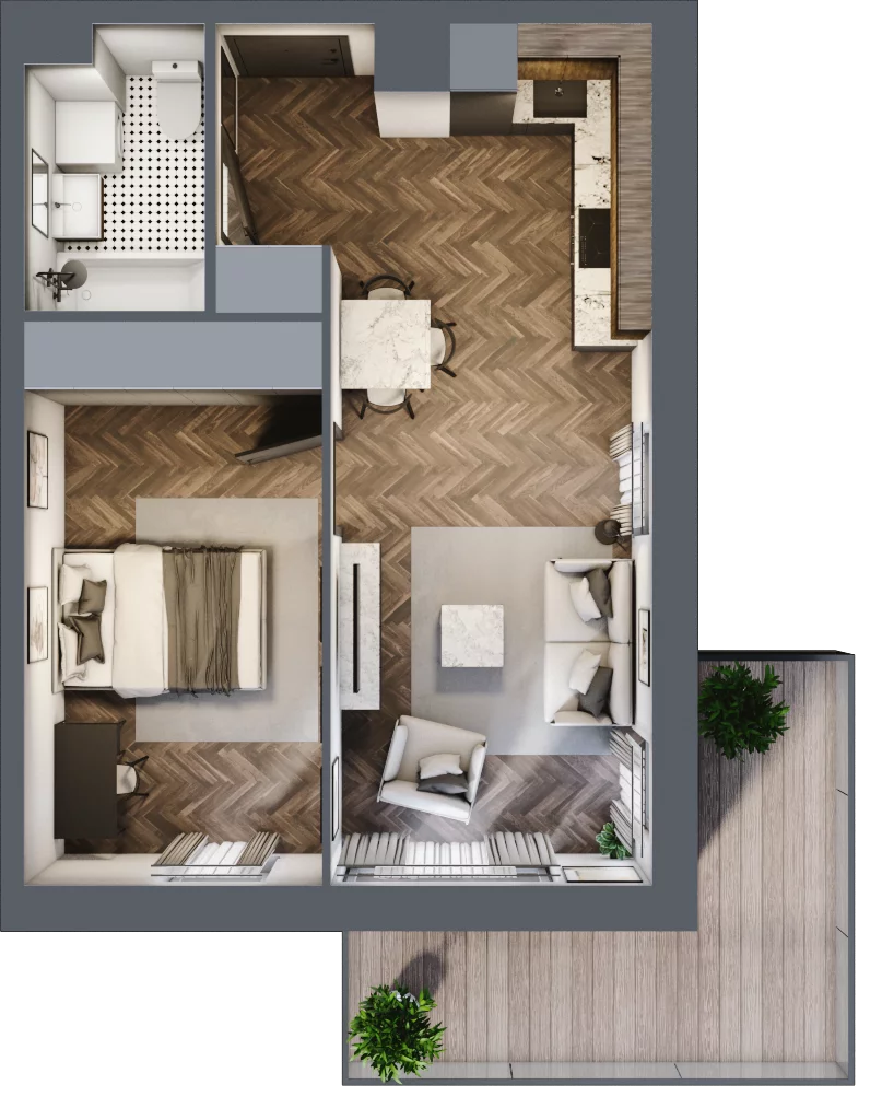 2 pokoje, apartament 41,31 m², piętro 3, oferta nr E1.17, Apartamenty Sonata III, Szczytno, ul. Lidzbarska
