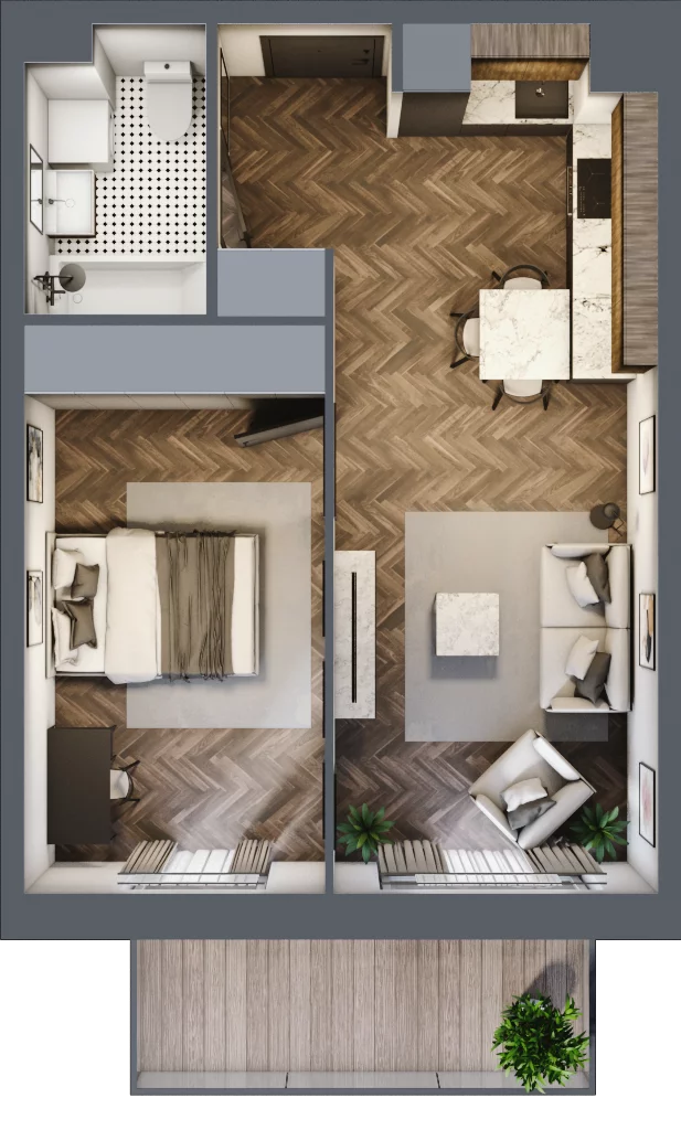2 pokoje, apartament 41,29 m², piętro 3, oferta nr E1.16, Apartamenty Sonata III, Szczytno, ul. Lidzbarska