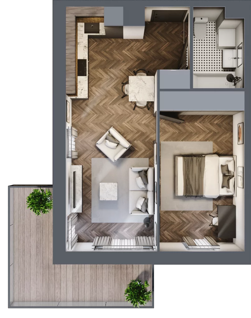 2 pokoje, apartament 41,31 m², piętro 3, oferta nr E1.14, Apartamenty Sonata III, Szczytno, ul. Lidzbarska