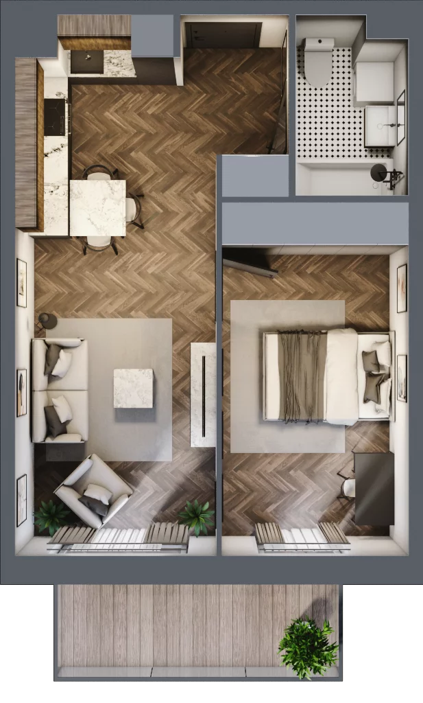 2 pokoje, apartament 41,29 m², piętro 3, oferta nr E1.15, Apartamenty Sonata III, Szczytno, ul. Lidzbarska