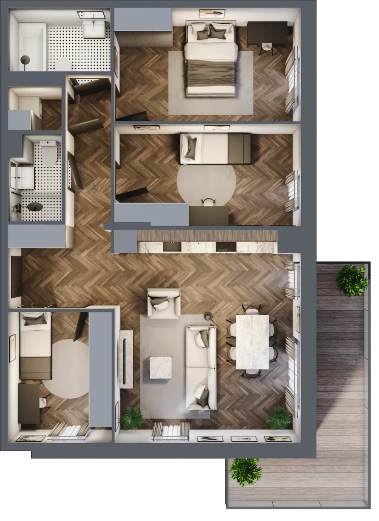 4 pokoje, apartament 83,38 m², piętro 2, oferta nr E2.31, Apartamenty Sonata III, Szczytno, ul. Lidzbarska