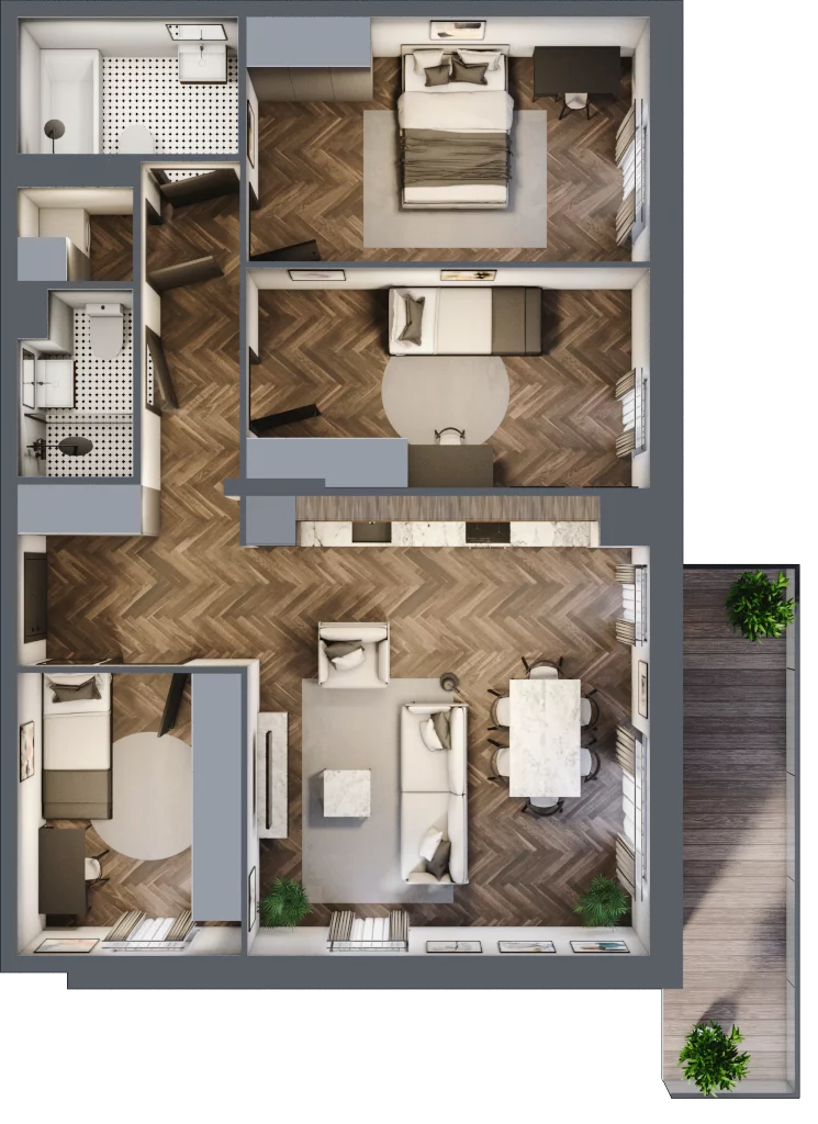 4 pokoje, apartament 83,37 m², piętro 1, oferta nr E2.26, Apartamenty Sonata III, Szczytno, ul. Lidzbarska