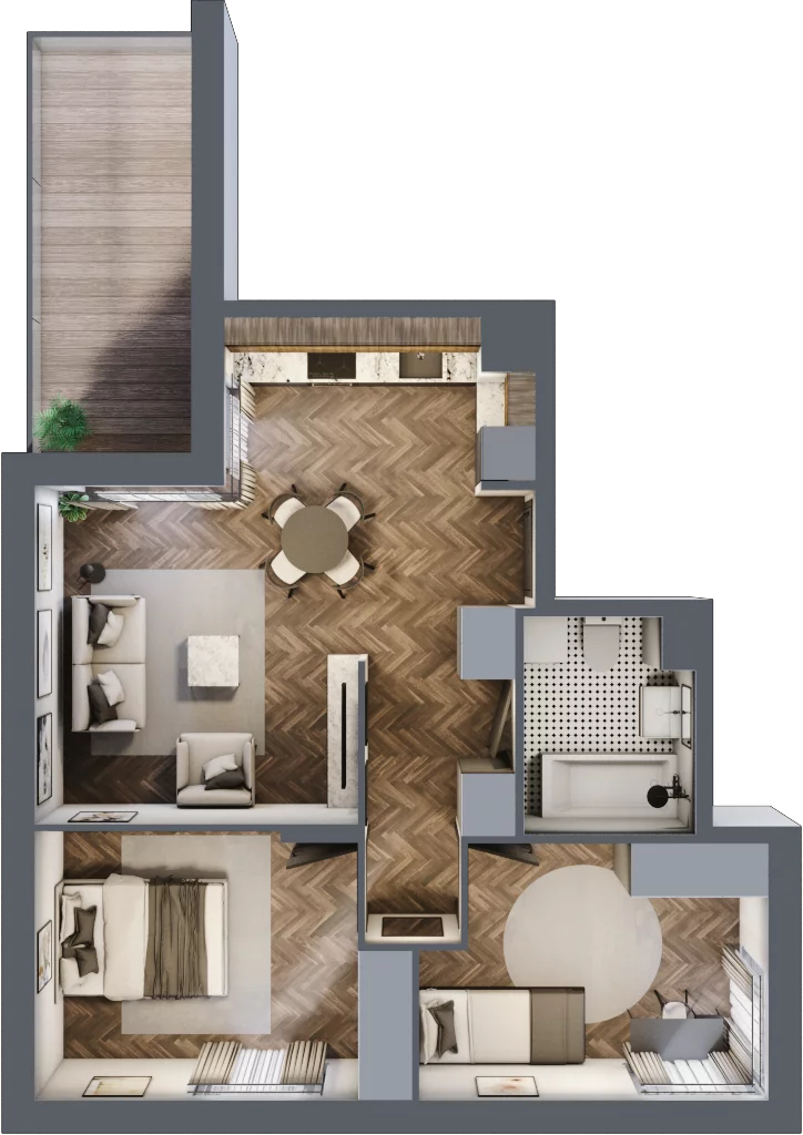3 pokoje, apartament 53,81 m², piętro 1, oferta nr E2.25, Apartamenty Sonata III, Szczytno, ul. Lidzbarska
