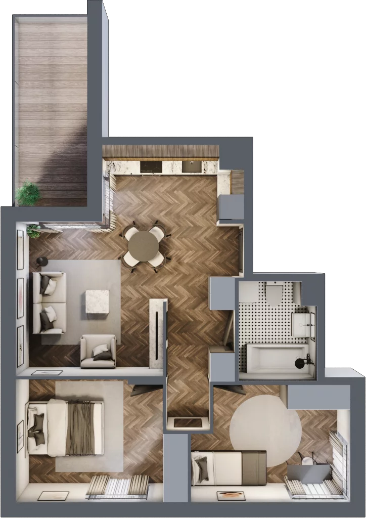3 pokoje, apartament 53,81 m², piętro 3, oferta nr E2.35, Apartamenty Sonata III, Szczytno, ul. Lidzbarska