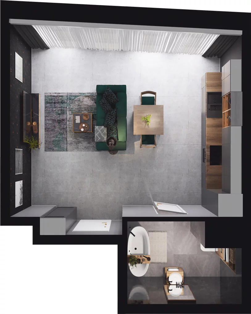 1 pokój, mieszkanie 36,70 m², piętro 1, oferta nr 1.1.013.M, Granaria, Gdańsk, Śródmieście, ul. Chmielna