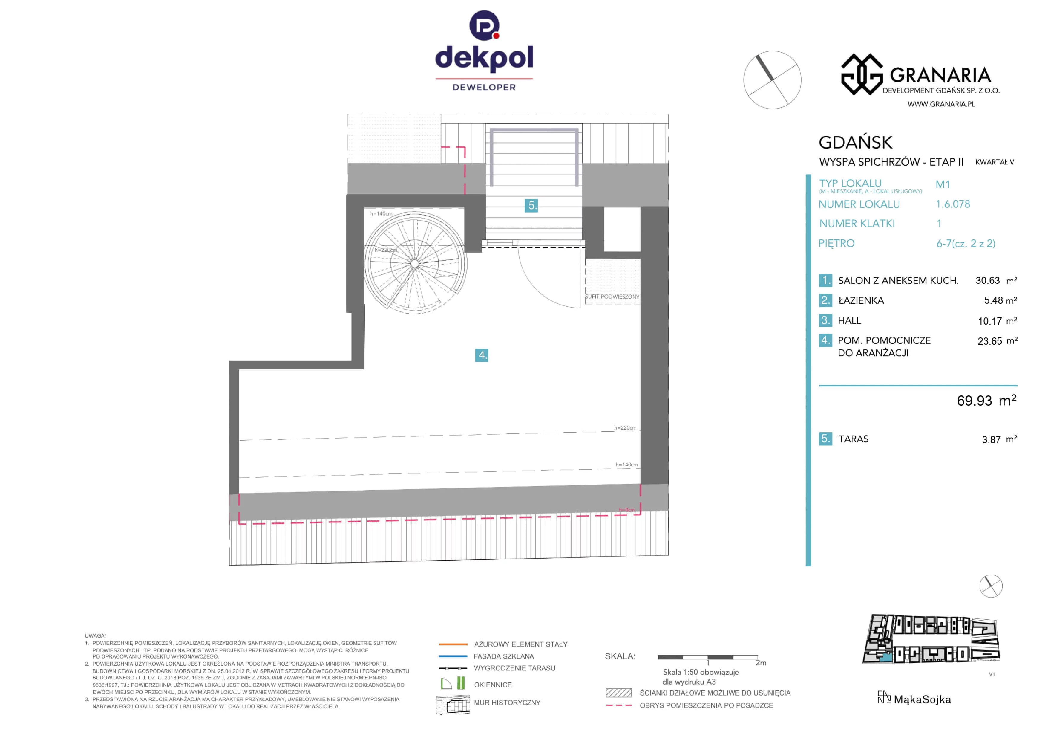 1 pokój, apartament 69,93 m², piętro 6, oferta nr 1.6.078.M, Granaria, Gdańsk, Śródmieście, ul. Chmielna