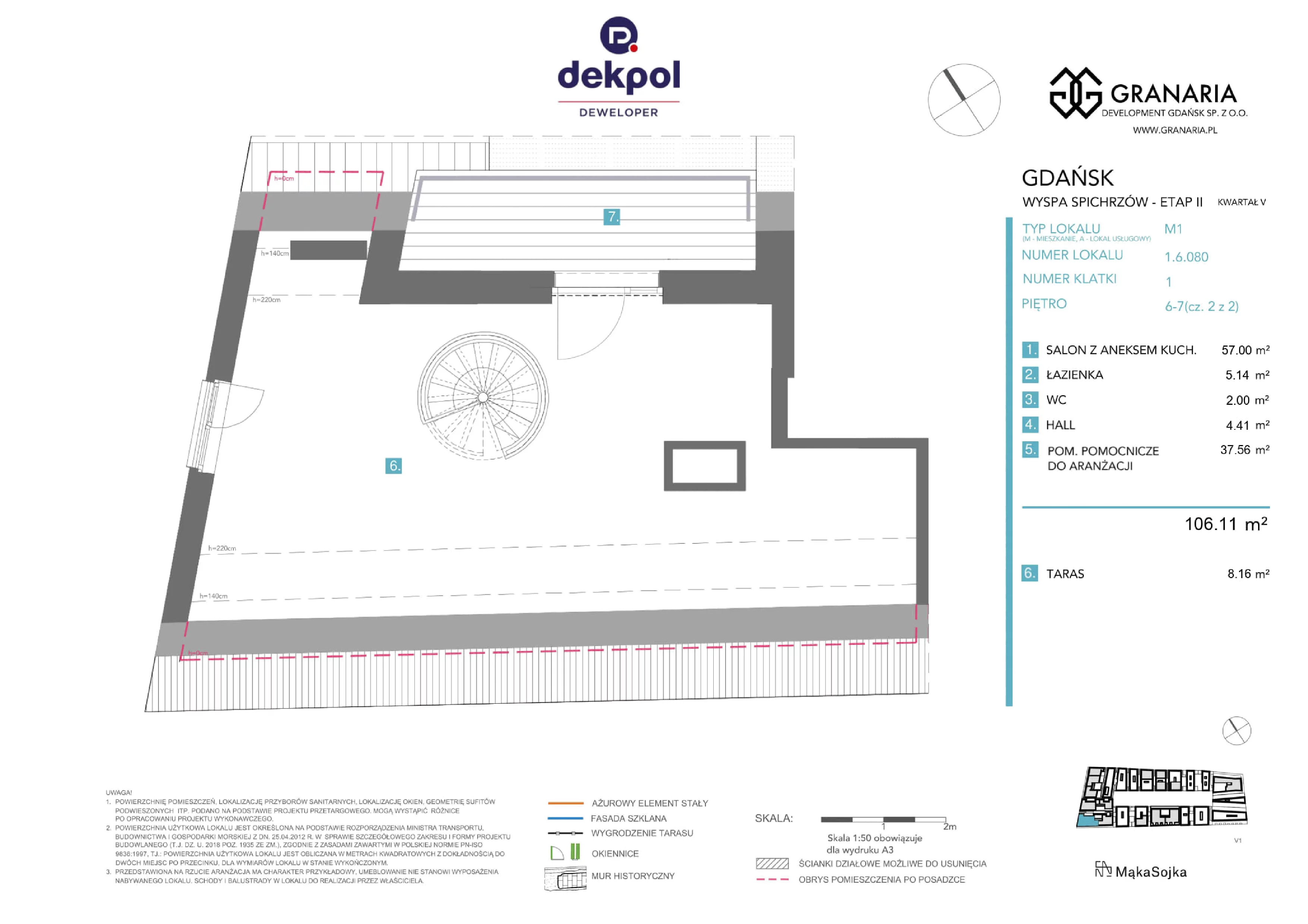 1 pokój, apartament 106,11 m², piętro 6, oferta nr 1.6.080.M, Granaria, Gdańsk, Śródmieście, ul. Chmielna