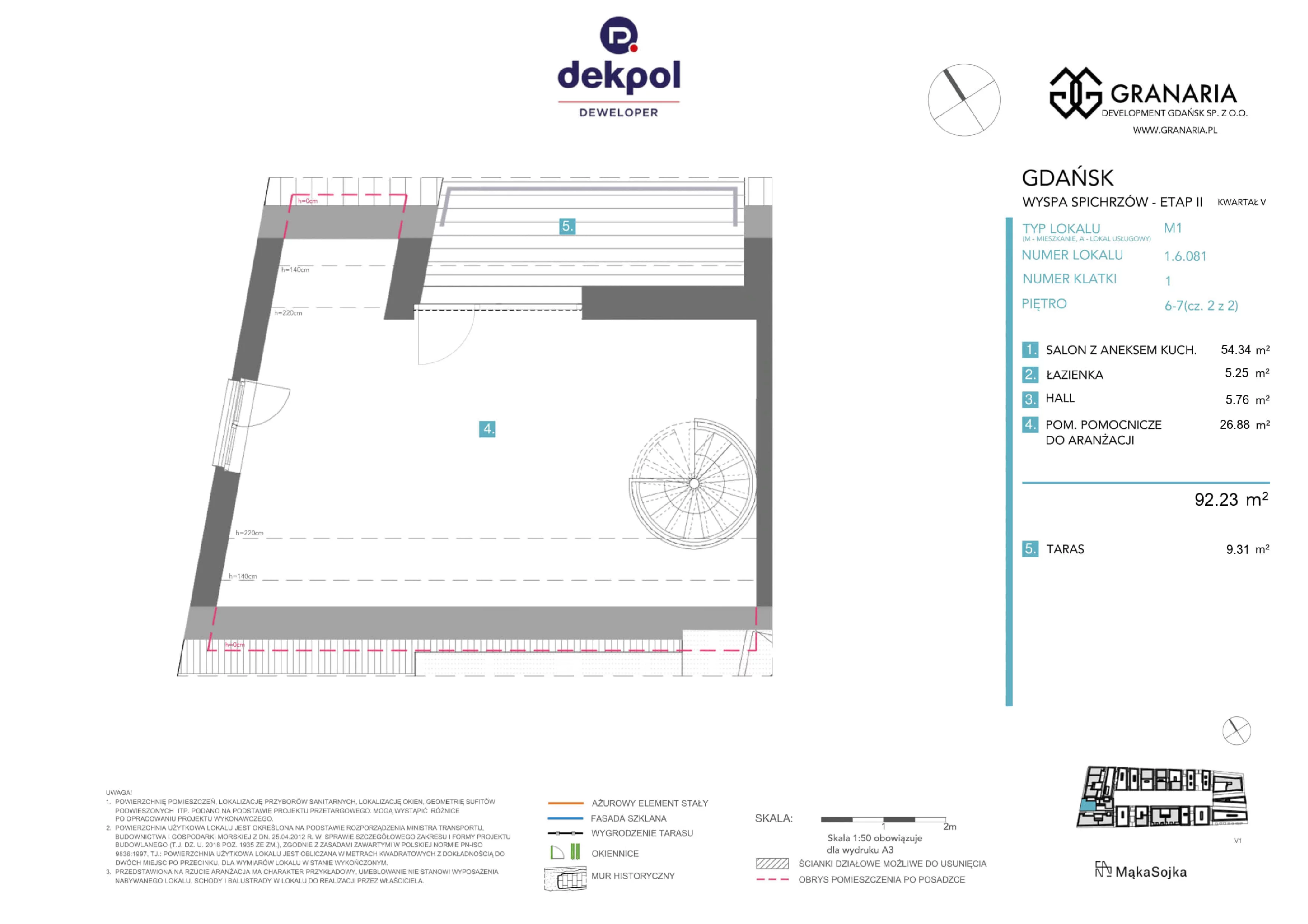 1 pokój, apartament 92,23 m², piętro 6, oferta nr 1.6.081.M, Granaria, Gdańsk, Śródmieście, ul. Chmielna