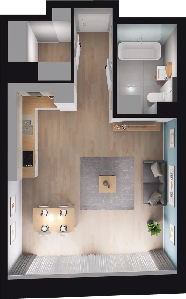1 pokój, apartament 41,56 m², piętro 1, oferta nr 5.1.204.M, Granaria, Gdańsk, Śródmieście, ul. Chmielna