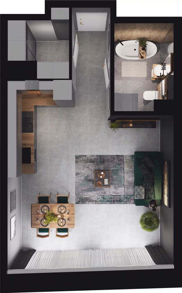 1 pokój, apartament 41,56 m², piętro 1, oferta nr 5.1.204.M, Granaria, Gdańsk, Śródmieście, ul. Chmielna