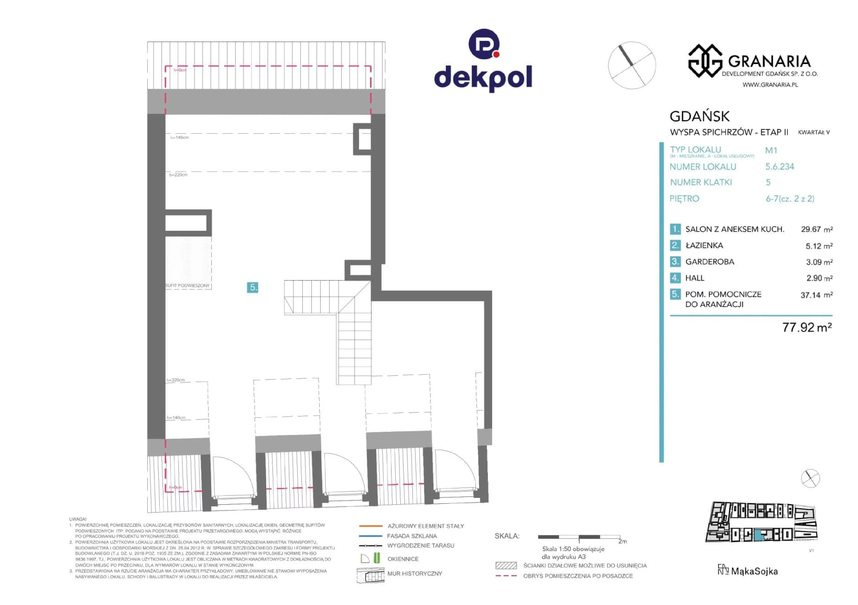 1 pokój, apartament 77,92 m², piętro 6, oferta nr 5.6.234.M, Granaria, Gdańsk, Śródmieście, ul. Chmielna