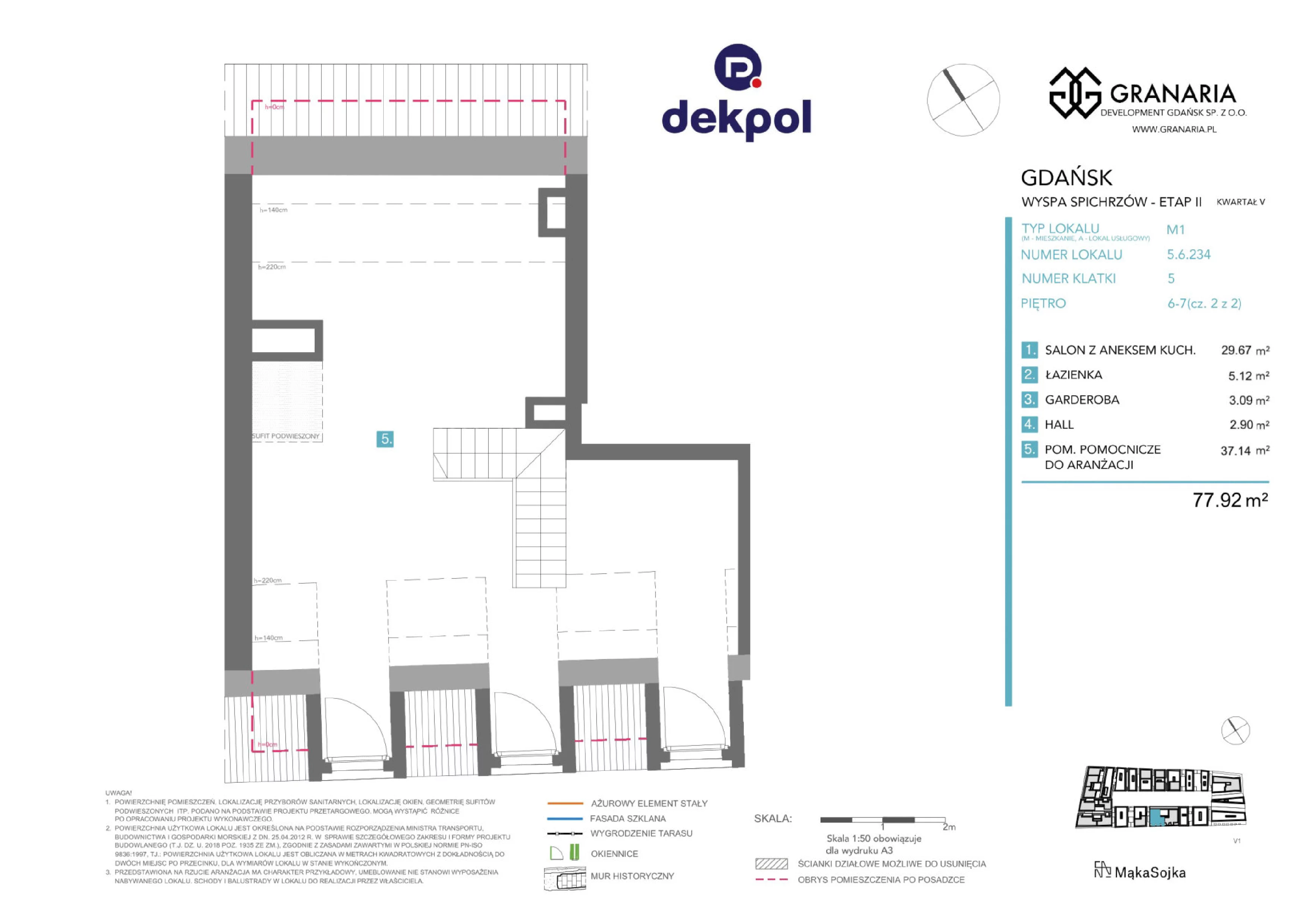 1 pokój, apartament 77,92 m², piętro 6, oferta nr 5.6.234.M, Granaria, Gdańsk, Śródmieście, ul. Chmielna